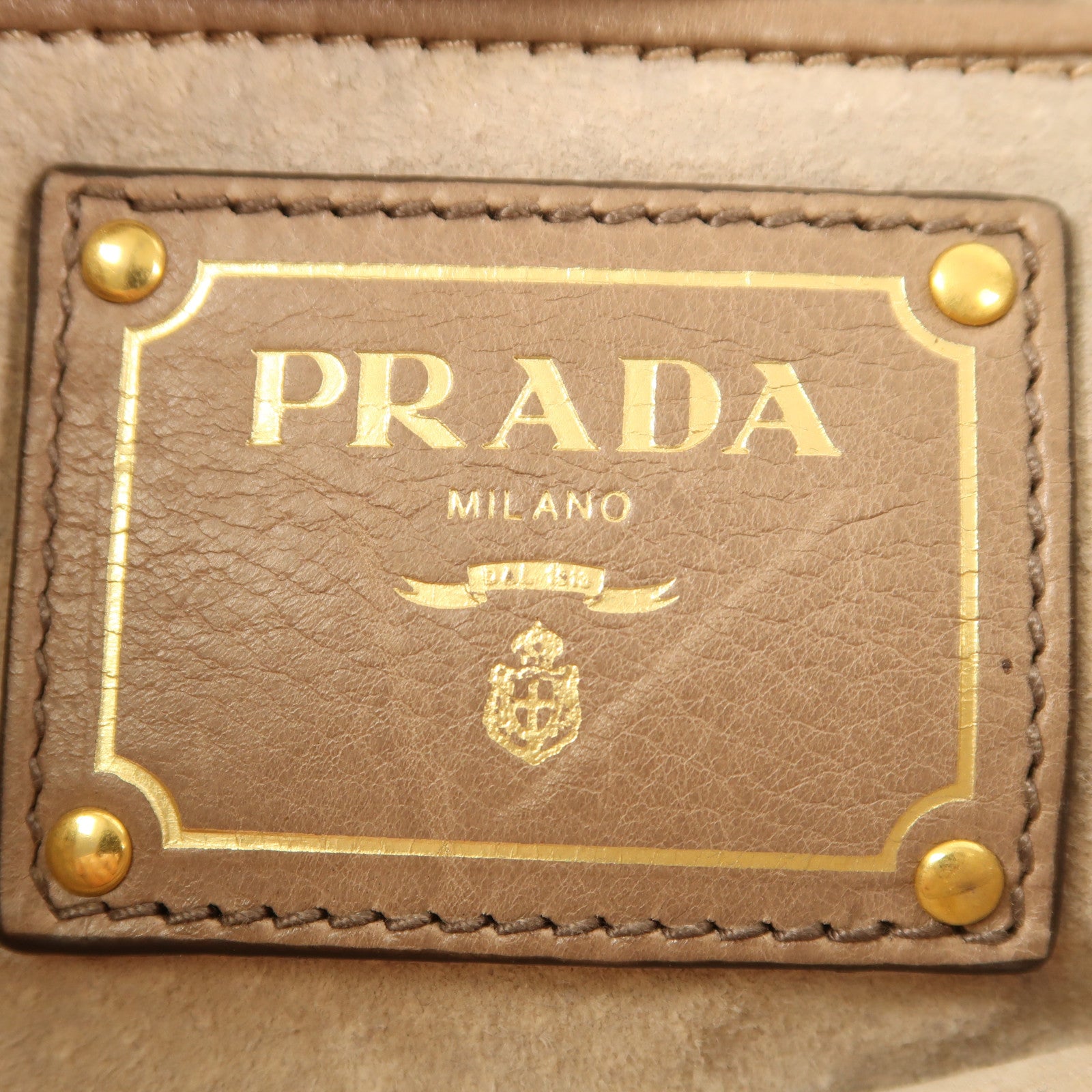 PRADA 牛皮皮革2 Way Shoulder Bag金扣手挽肩背兩用袋