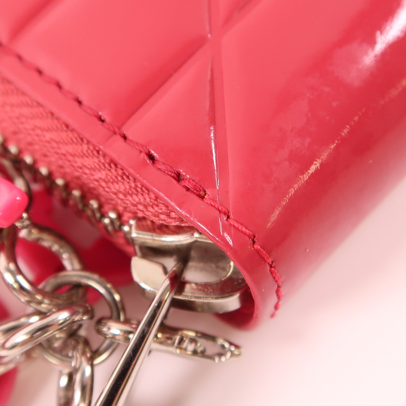 Dior 漆皮皮革Long Wallet銀扣長錢包