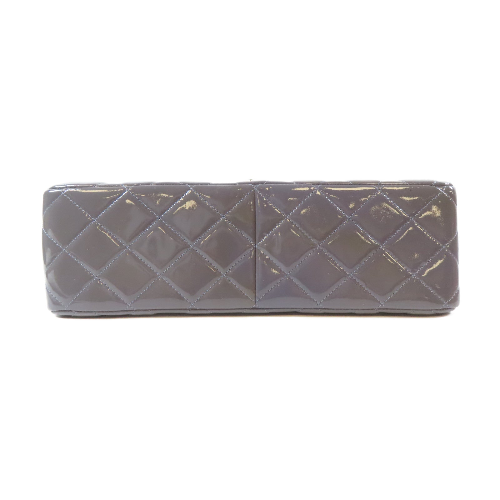 CHANEL 【激減優惠】菱格漆皮皮革Classic銀扣鏈帶肩背袋紫色