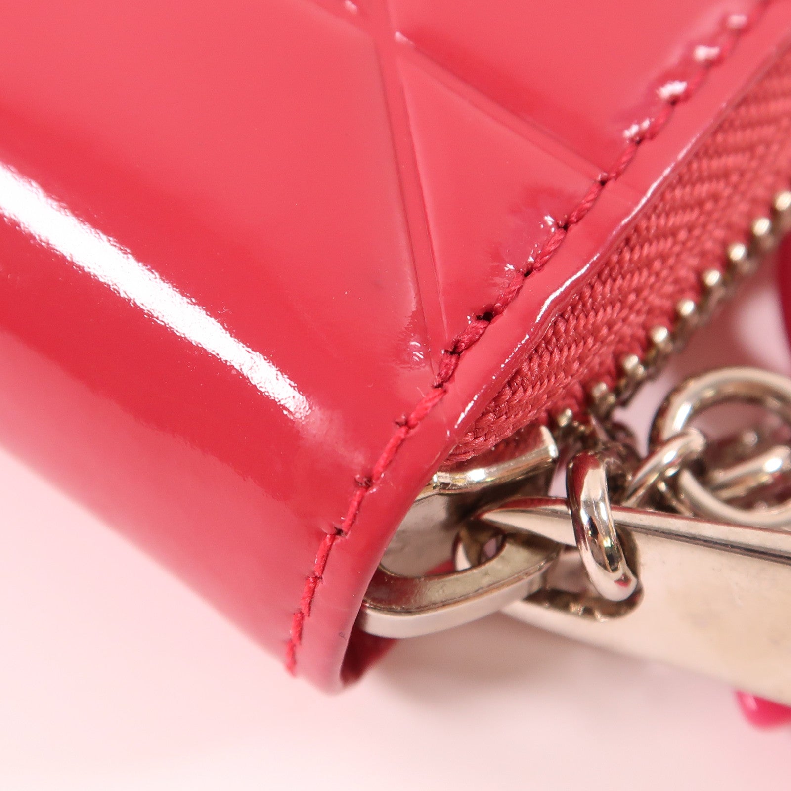 Dior CD SHW Long Wallet Patent Leather Pink