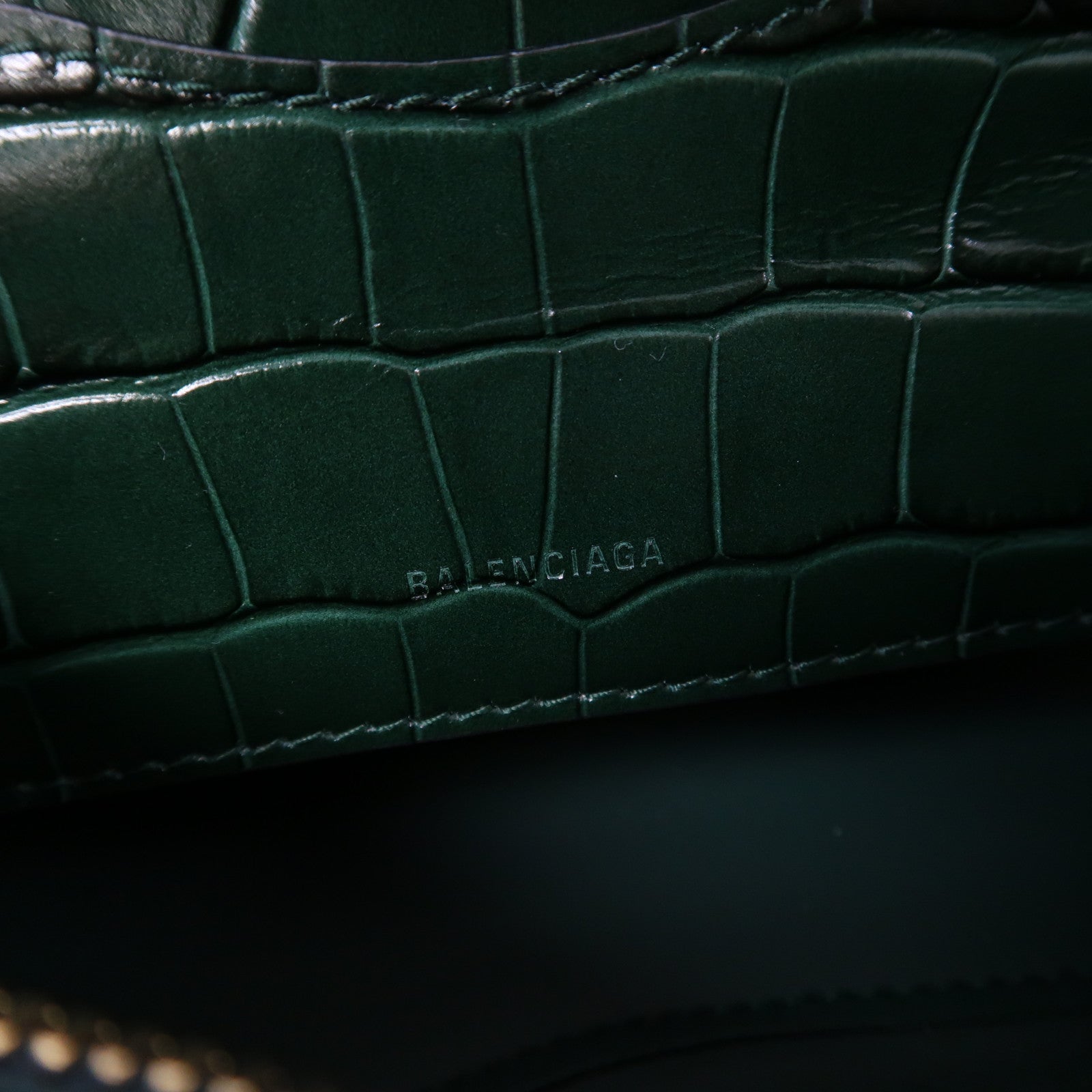 BALENCIAGA 牛皮皮革Neo Classic金扣手挽肩背兩用袋綠色
