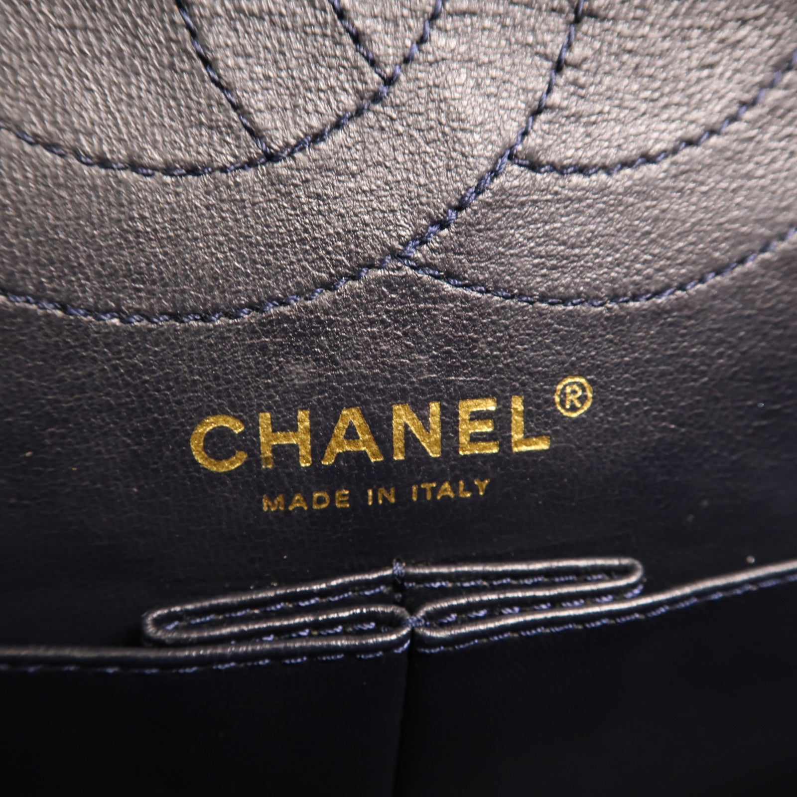 CHANEL 牛仔布2.55 Large金扣鏈帶肩背袋