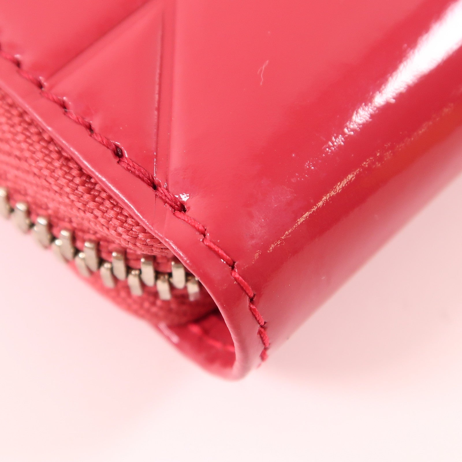 Dior CD SHW Long Wallet Patent Leather Pink
