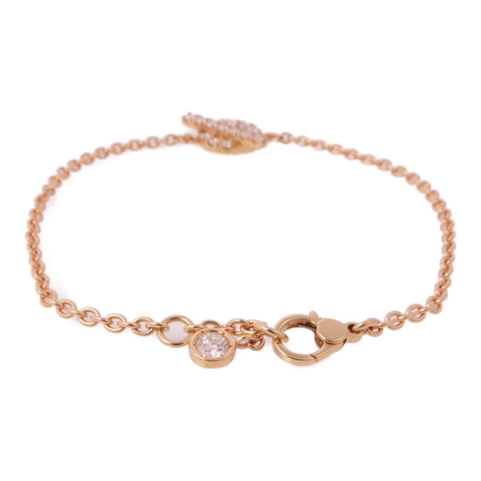 HERMES 18K玫瑰金/鑽石Finesse Bracelet手鏈