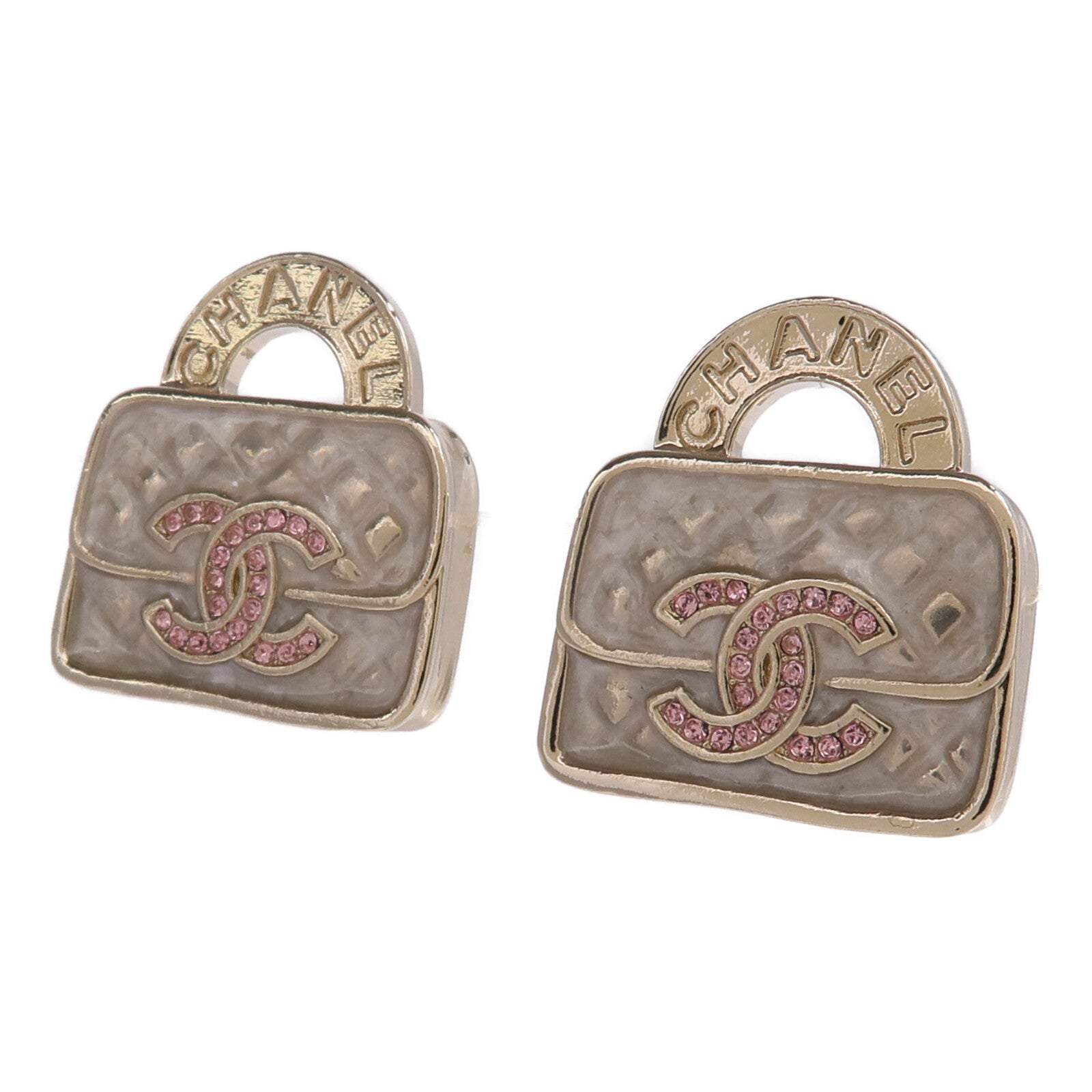 CHANEL 金屬CC Logo Handbag Earrings耳環