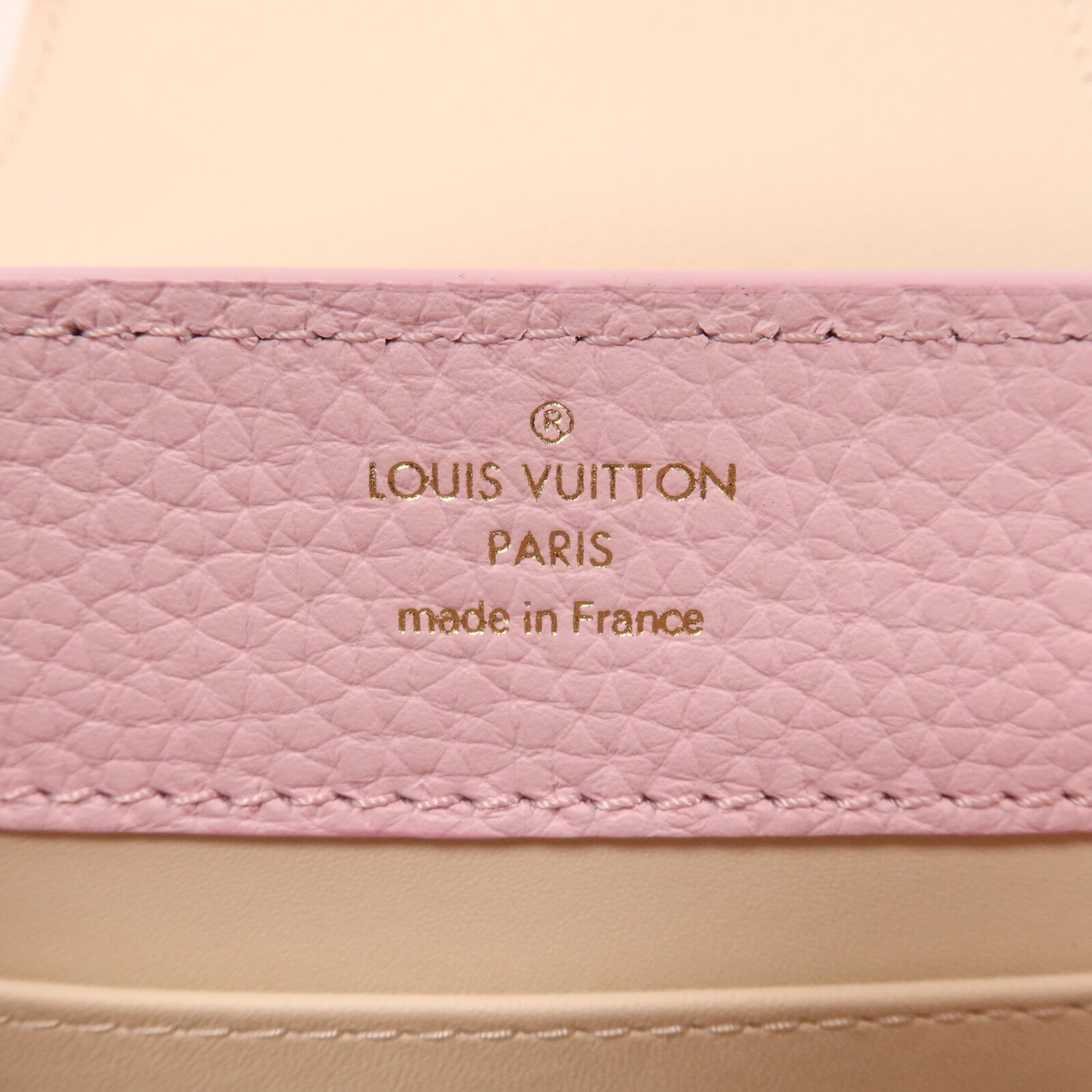 LOUIS VUITTON 牛皮皮革Capucines Mini鏈帶手挽肩背兩用袋