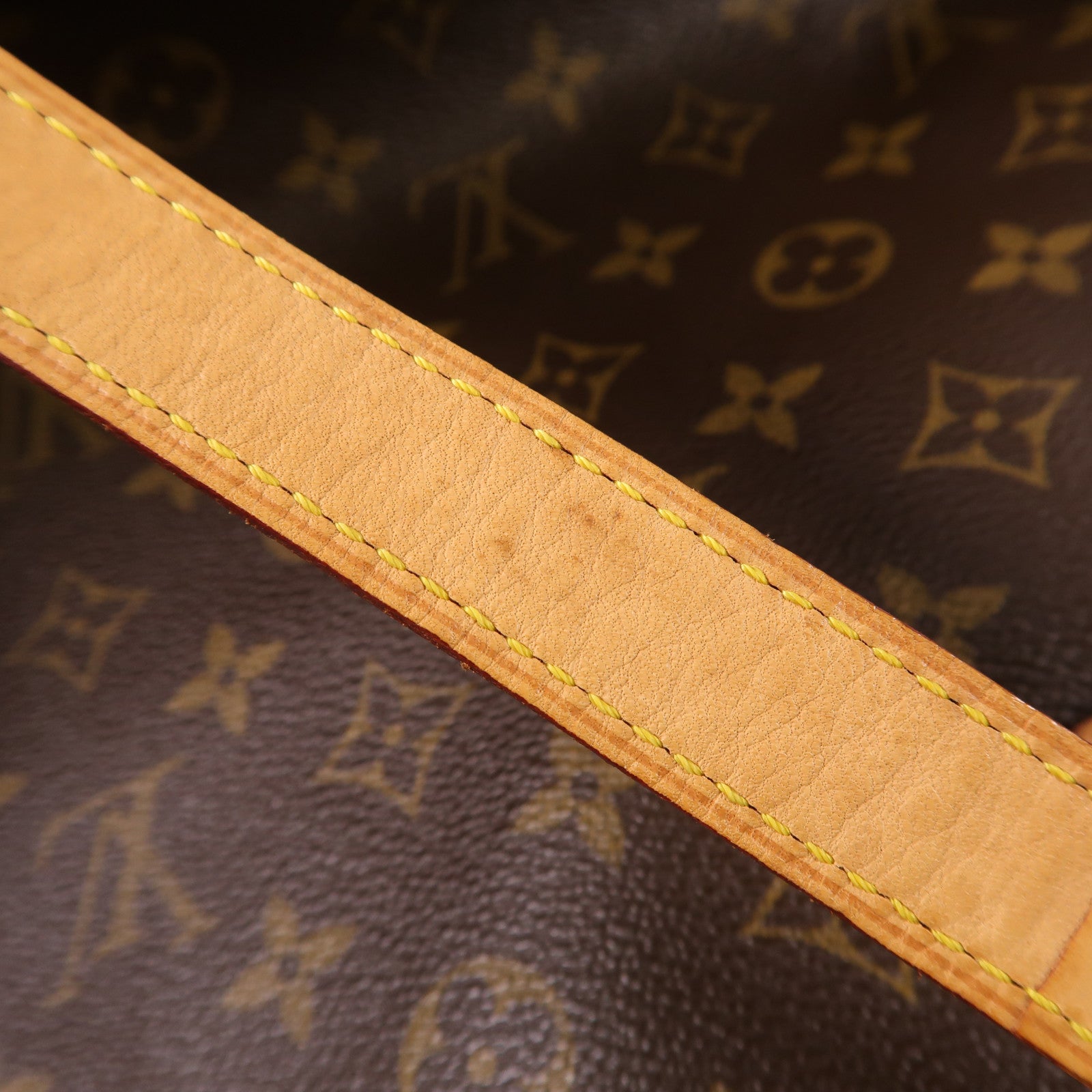 LOUIS VUITTON Monogram Cabas Mezzo金扣肩背袋棕色