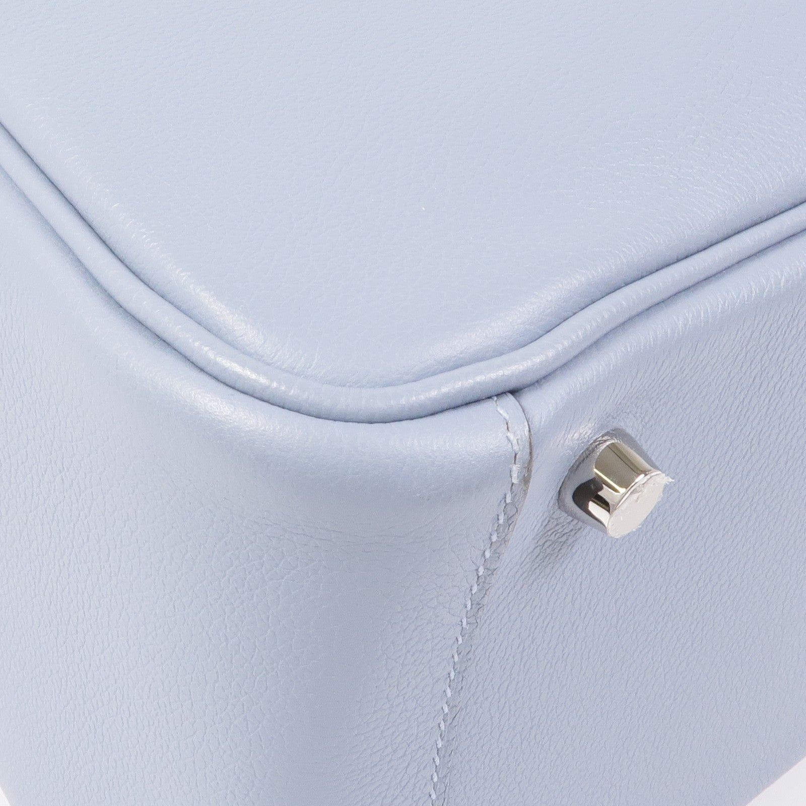 HERMES Evercolor皮革Lindy 26銀扣手挽肩背兩用袋8U Bleu Glacier