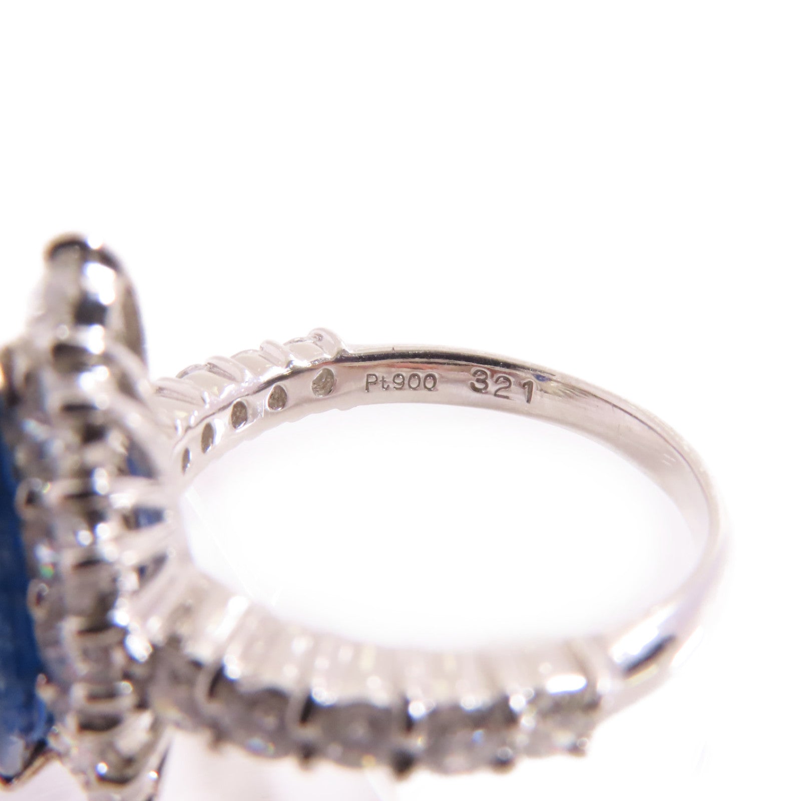JEWELRY PT900鉑金/3.21ct藍寶石/1.83ct鑽石Sapphire Diamond Ring戒指US#6.75