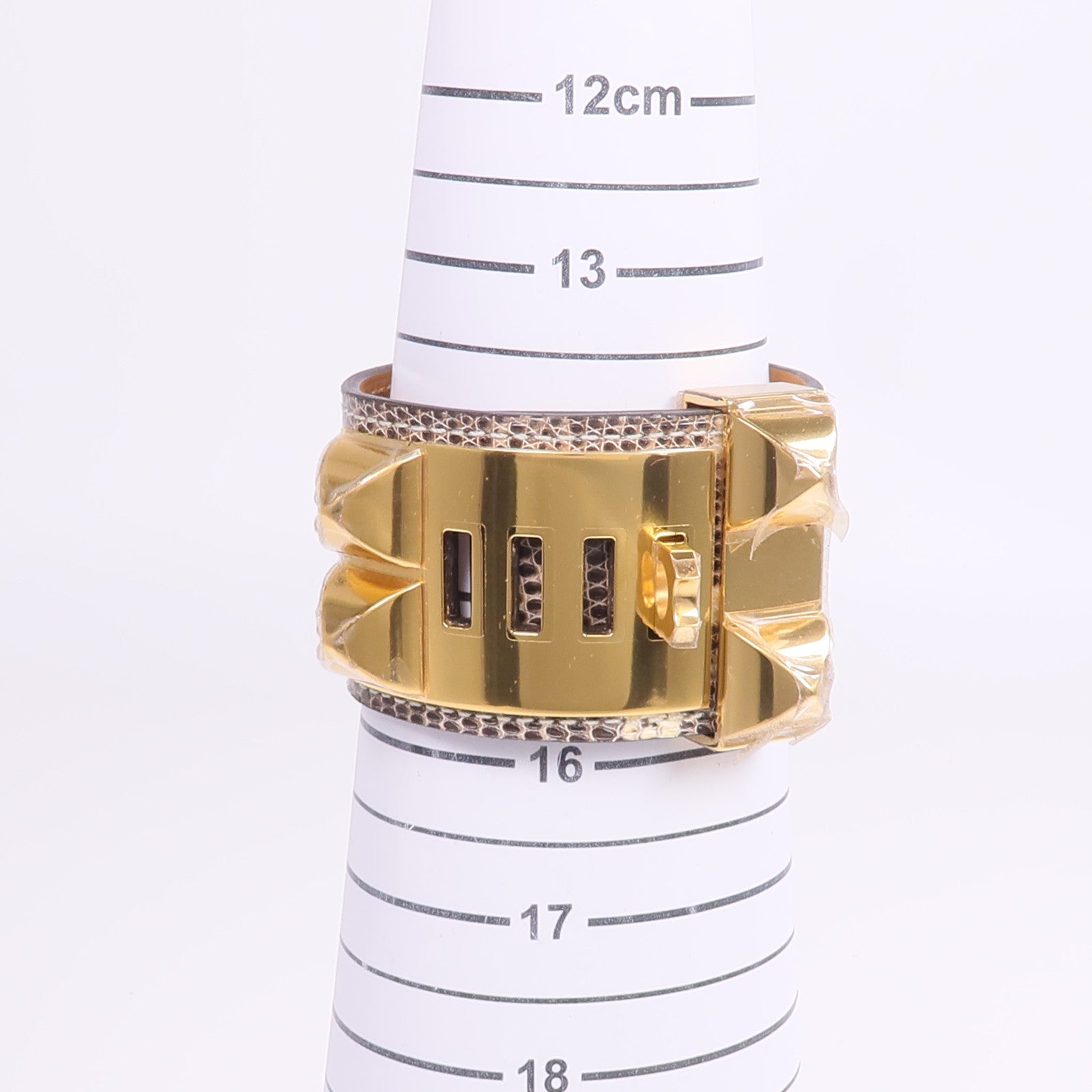 HERMES 【激減優惠】Lizard皮革Collier de Chien Bracelet金扣手帶Ombre