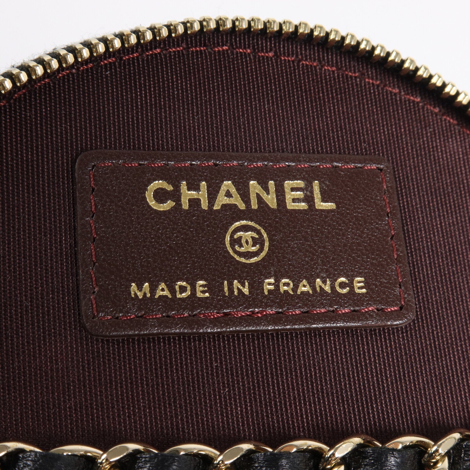 CHANEL 牛皮皮革Mini Vanity Case鏈帶肩背袋