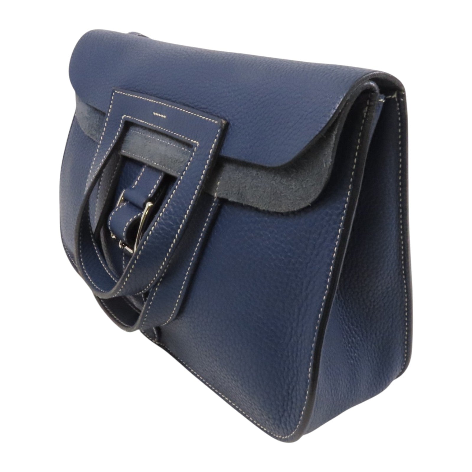 HERMES Clemence皮革Halzan 31銀扣肩背袋