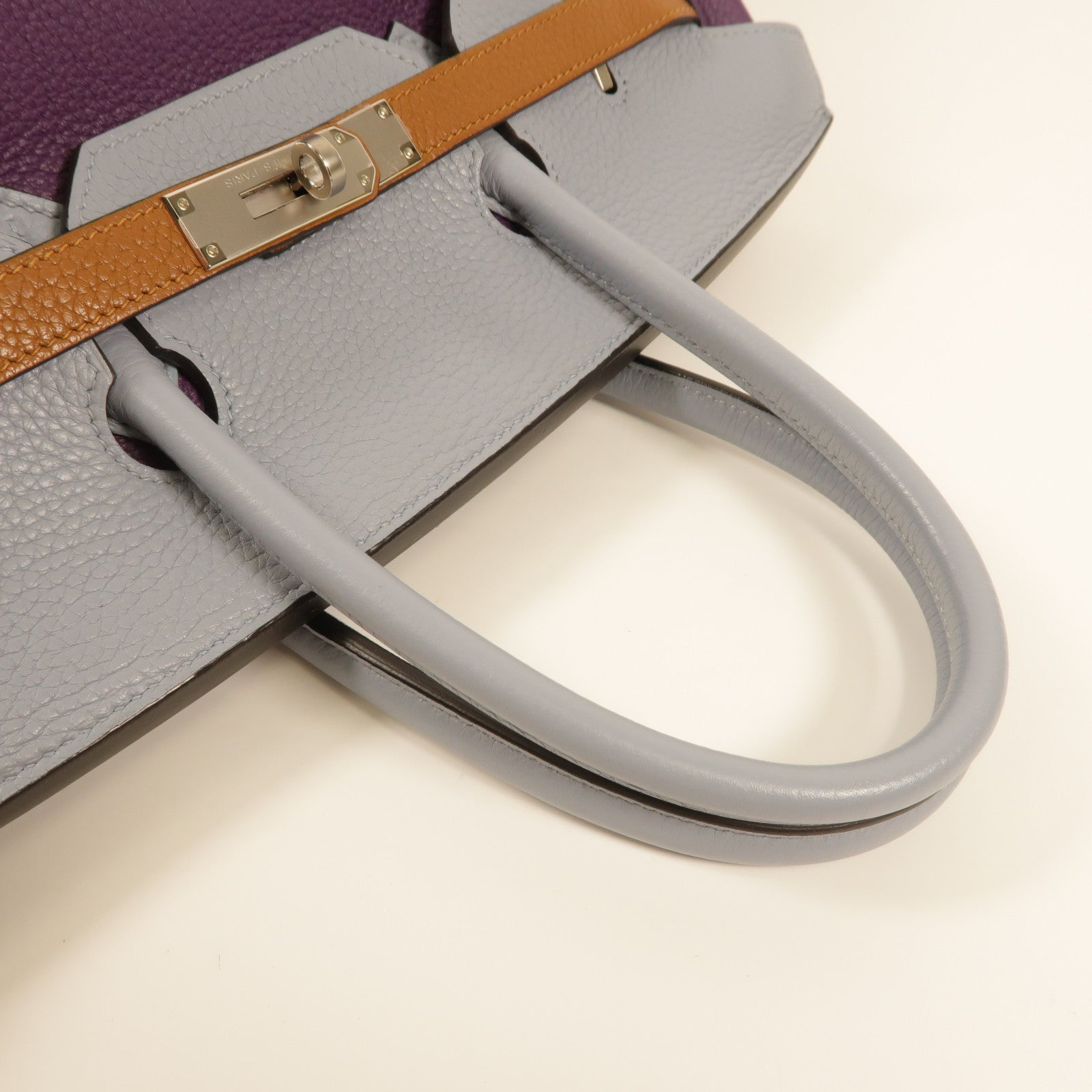 HERMES Clemence皮革Birkin 35銀扣手挽袋 Anemone