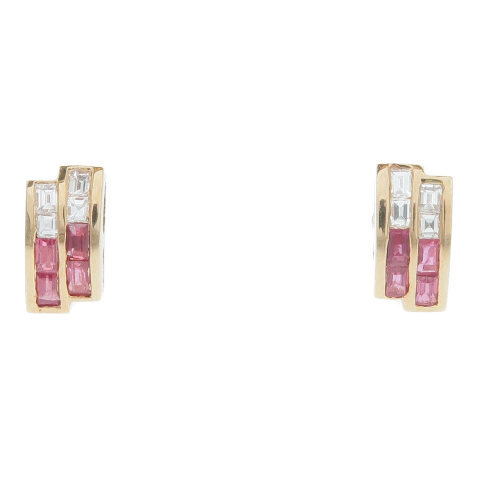 JEWELRY 14K黃金Ruby Diamond Earrings紅寶石/鑽石耳環