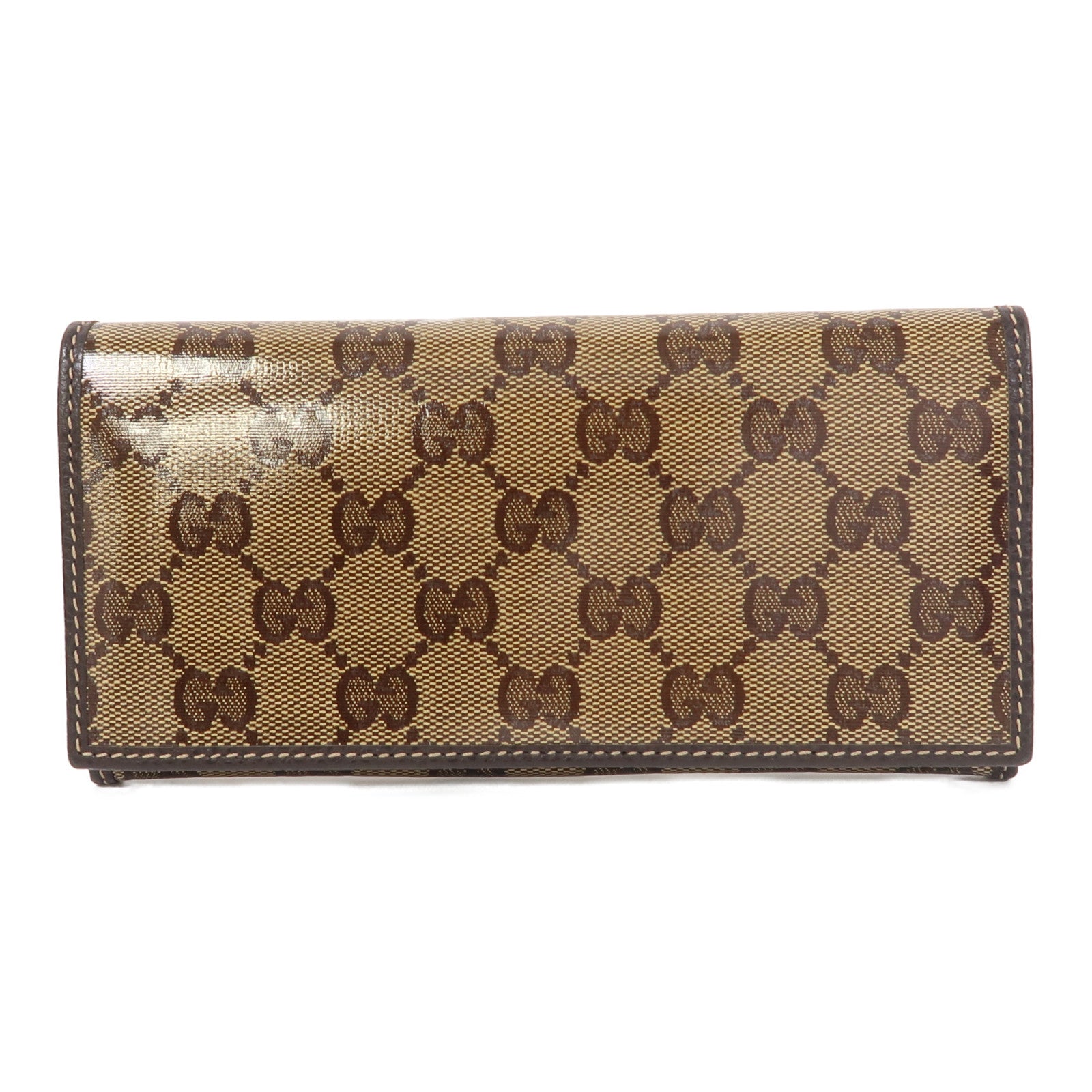 GUCCI 皮革Long Wallet金扣長錢包啡色