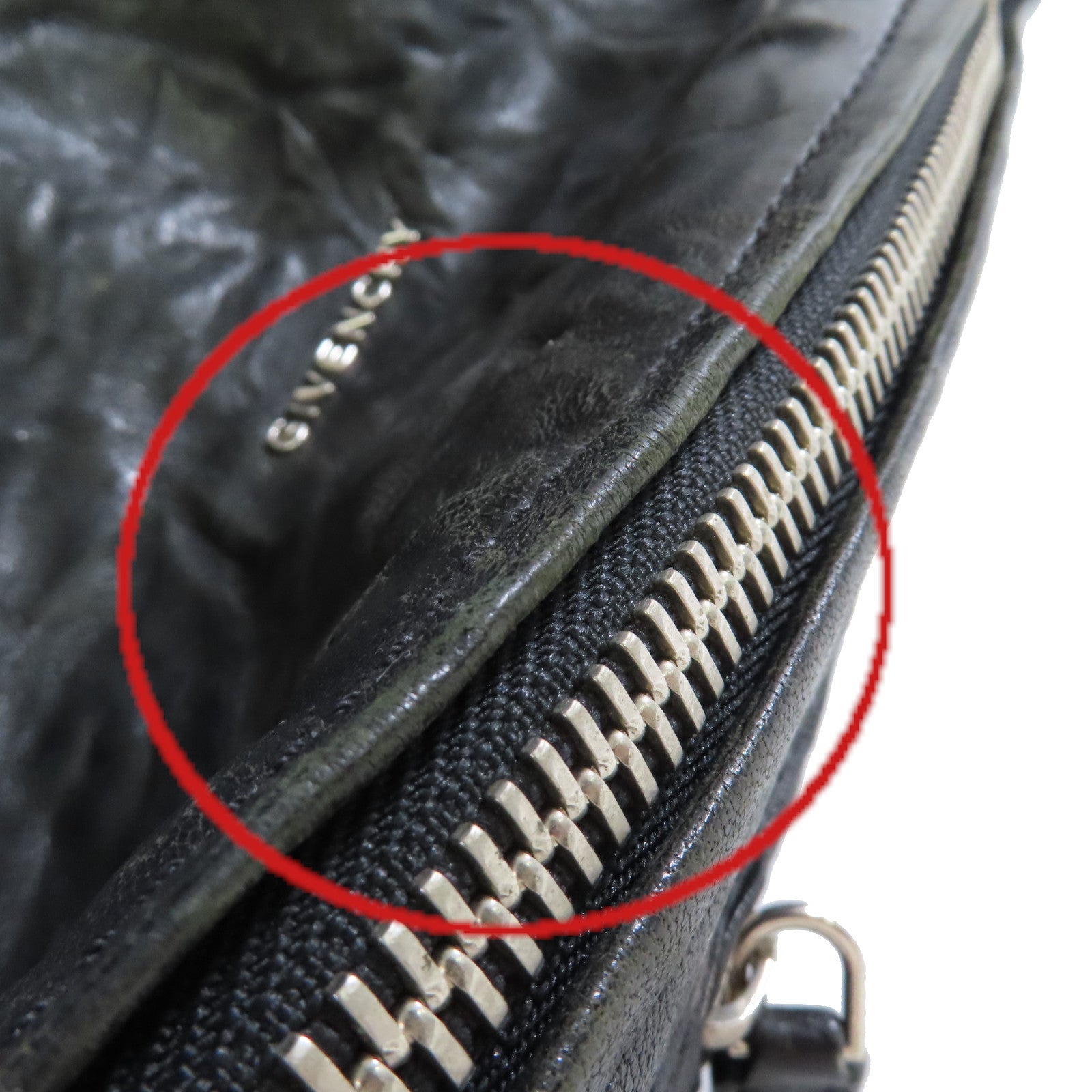 GIVENCHY 皮革Pandora Shoulder Bag銀扣手挽肩背兩用袋黑色