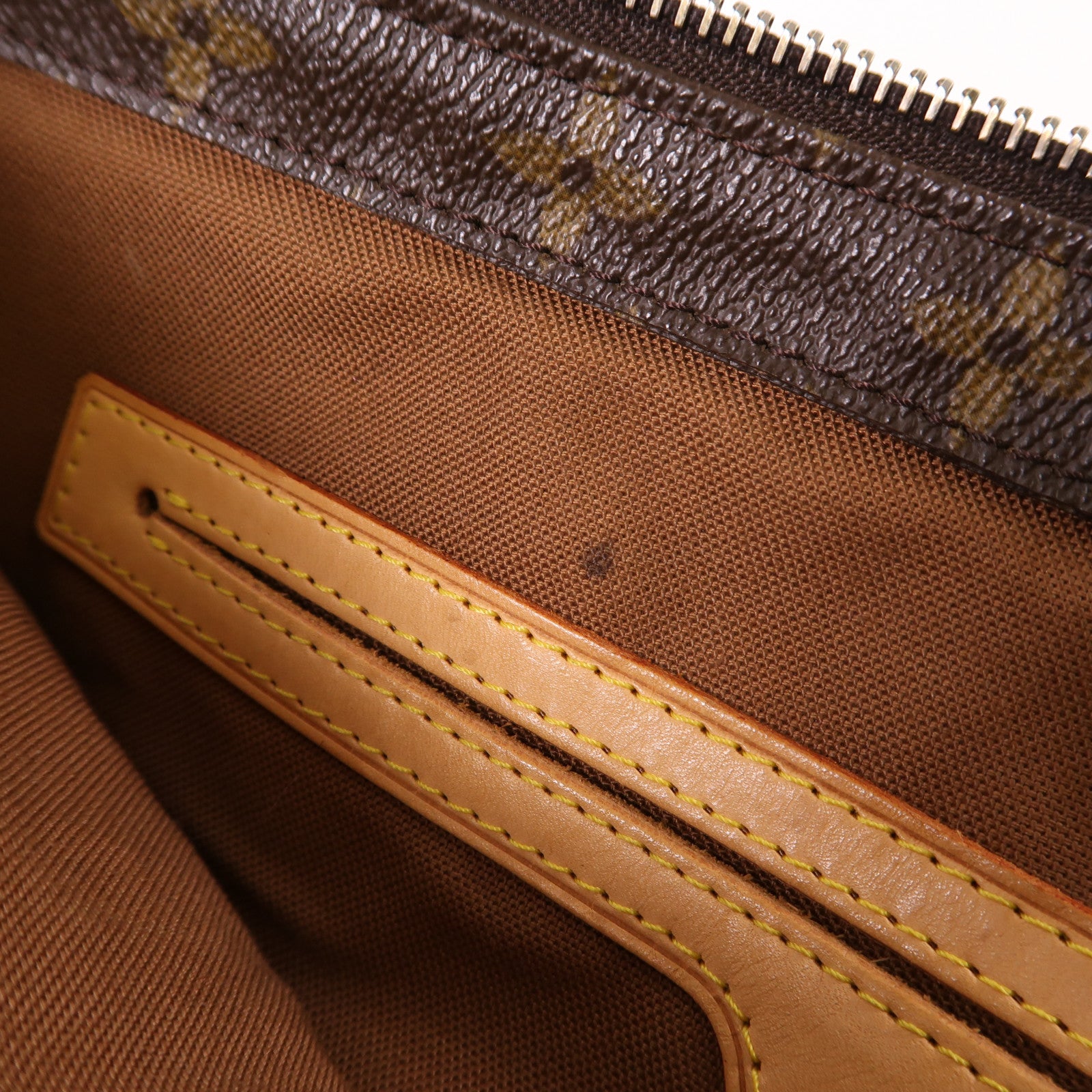 LOUIS VUITTON Monogram Cabas Mezzo金扣肩背袋棕色