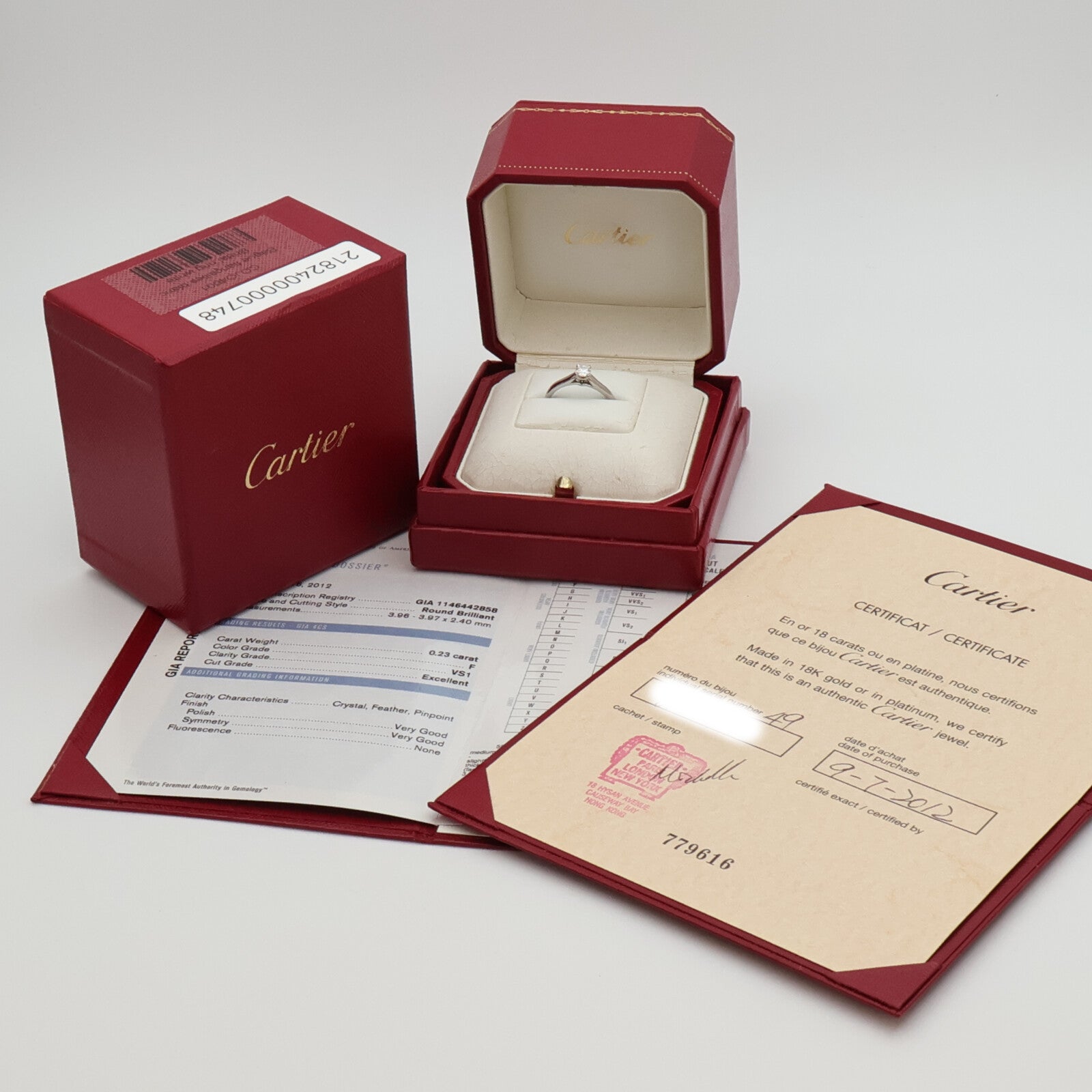 CARTIER PT950鉑金Platinum Diamond Ring鑽石戒指