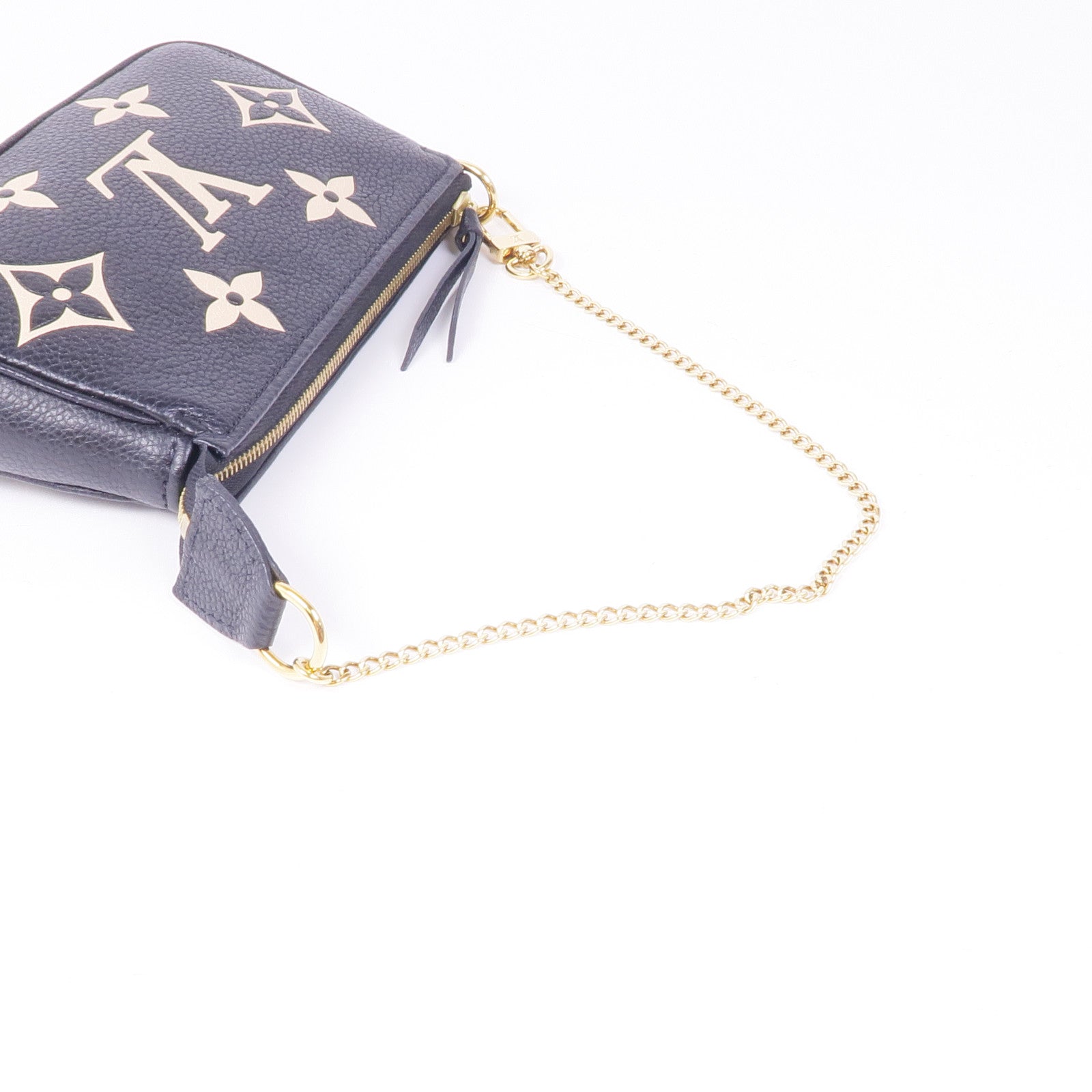 LOUIS VUITTON Monogram Empreinte Mini Pochette金扣鏈帶手挽袋