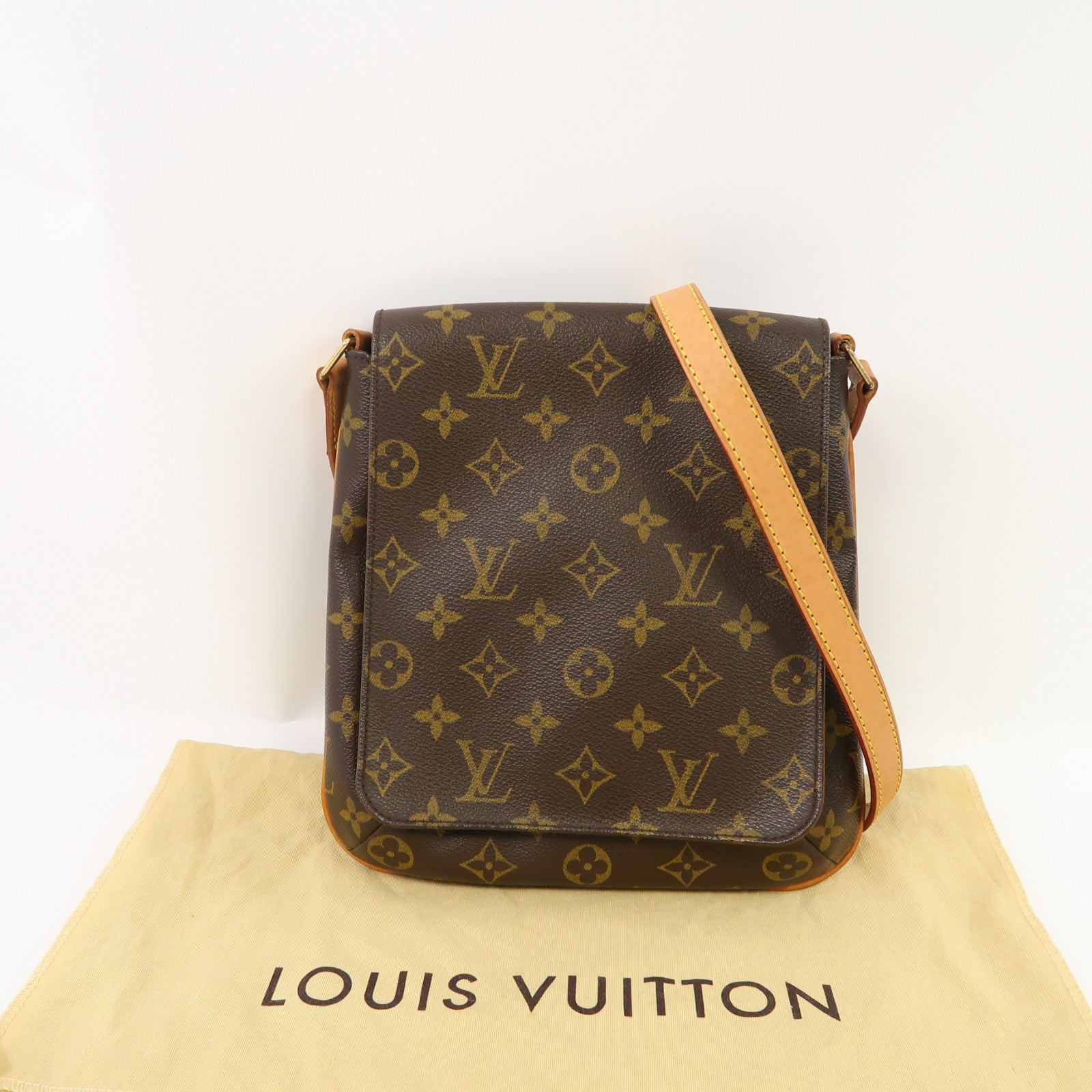 LOUIS VUITTON Monogram Musette Salsa金扣肩背袋啡色