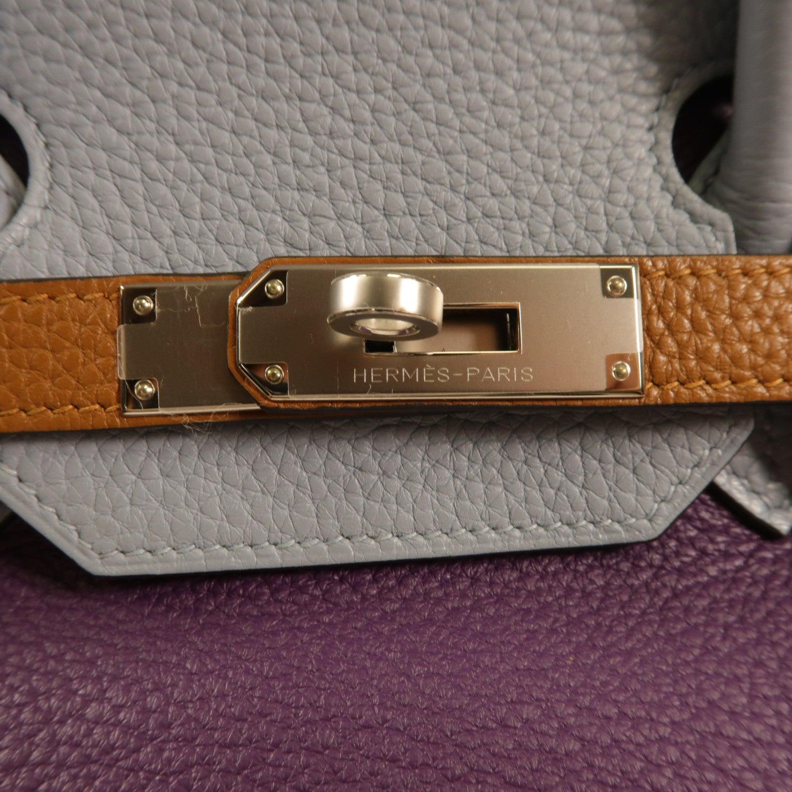 HERMES Clemence皮革Birkin 35銀扣手挽袋 Anemone