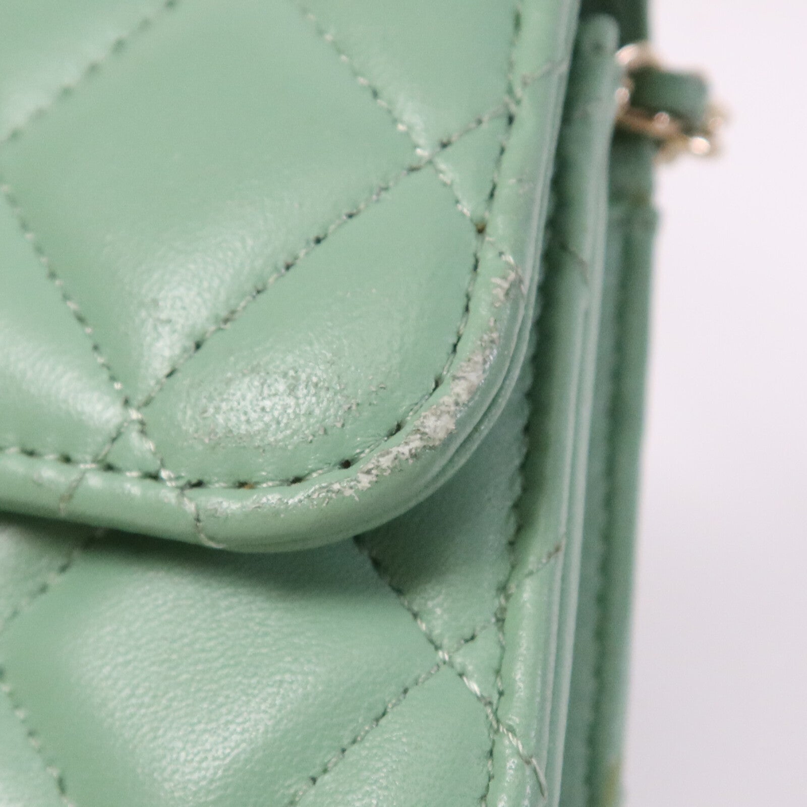 CHANEL 羊皮皮革WOC Wallet On Chain With Handle金扣鏈帶手挽肩背兩用袋