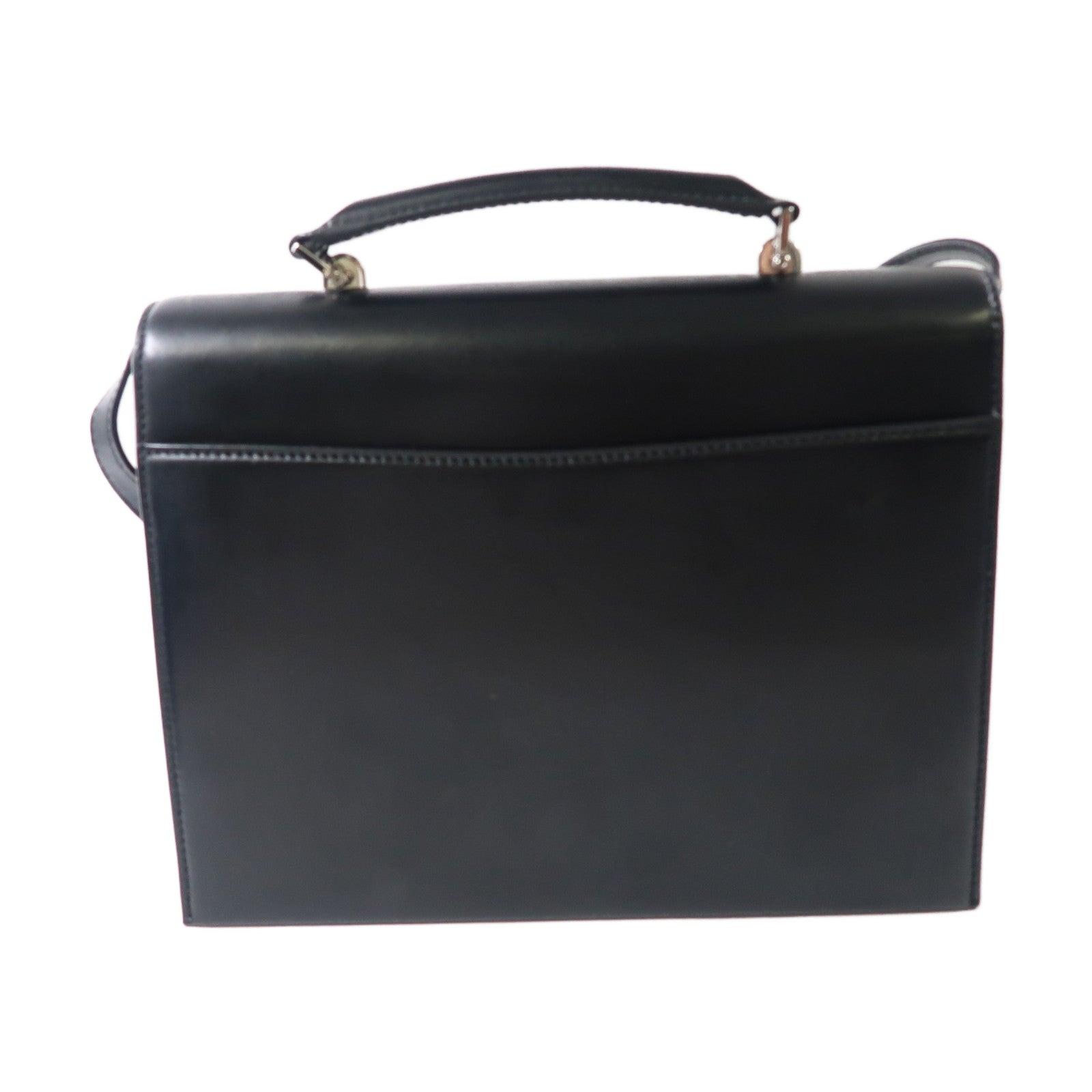 SAINT LAURENT Babylon皮革Business Bag銀扣手挽肩背兩用袋黑色