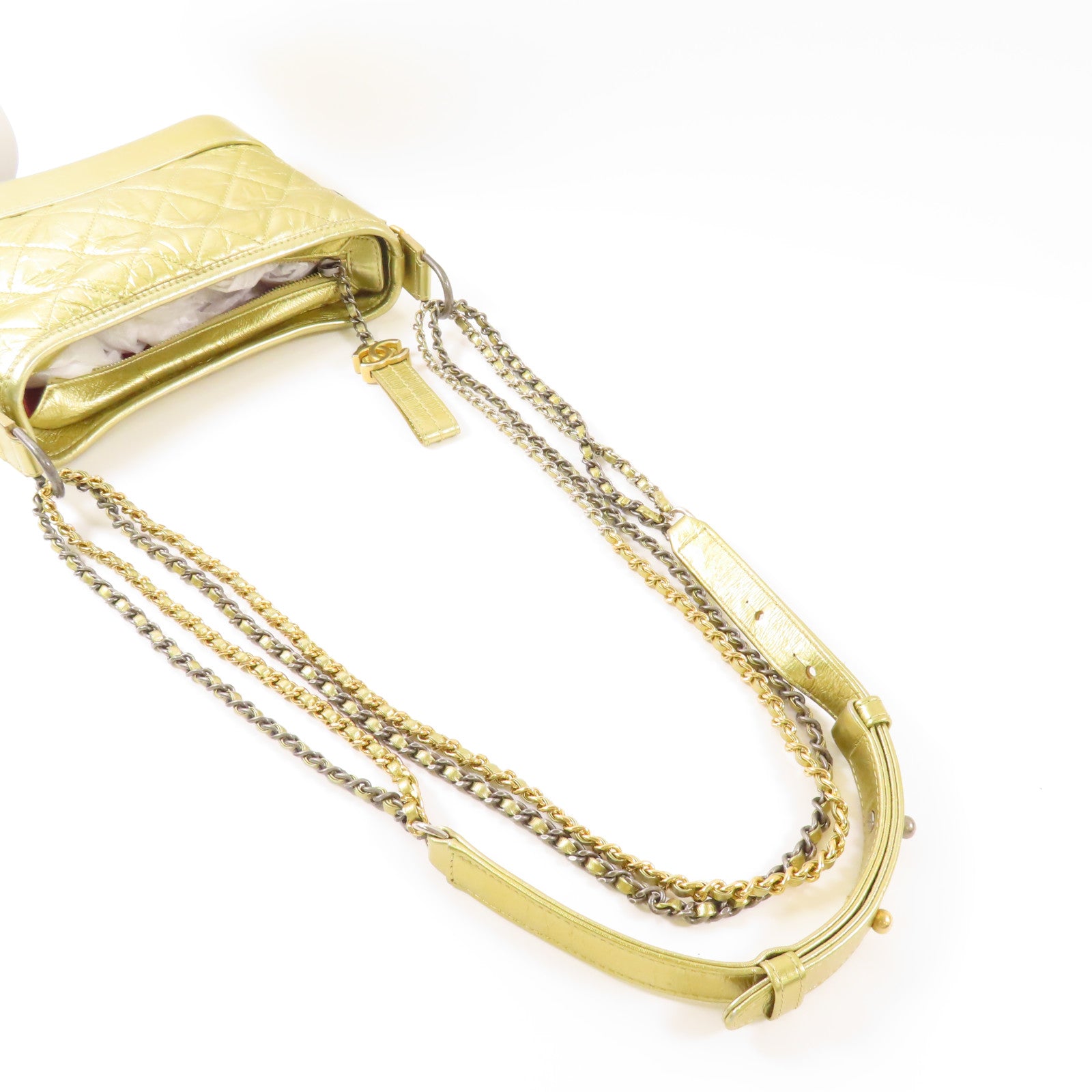 CHANEL 【激減優惠】牛皮皮革Gabrielle Small鏈帶肩背袋