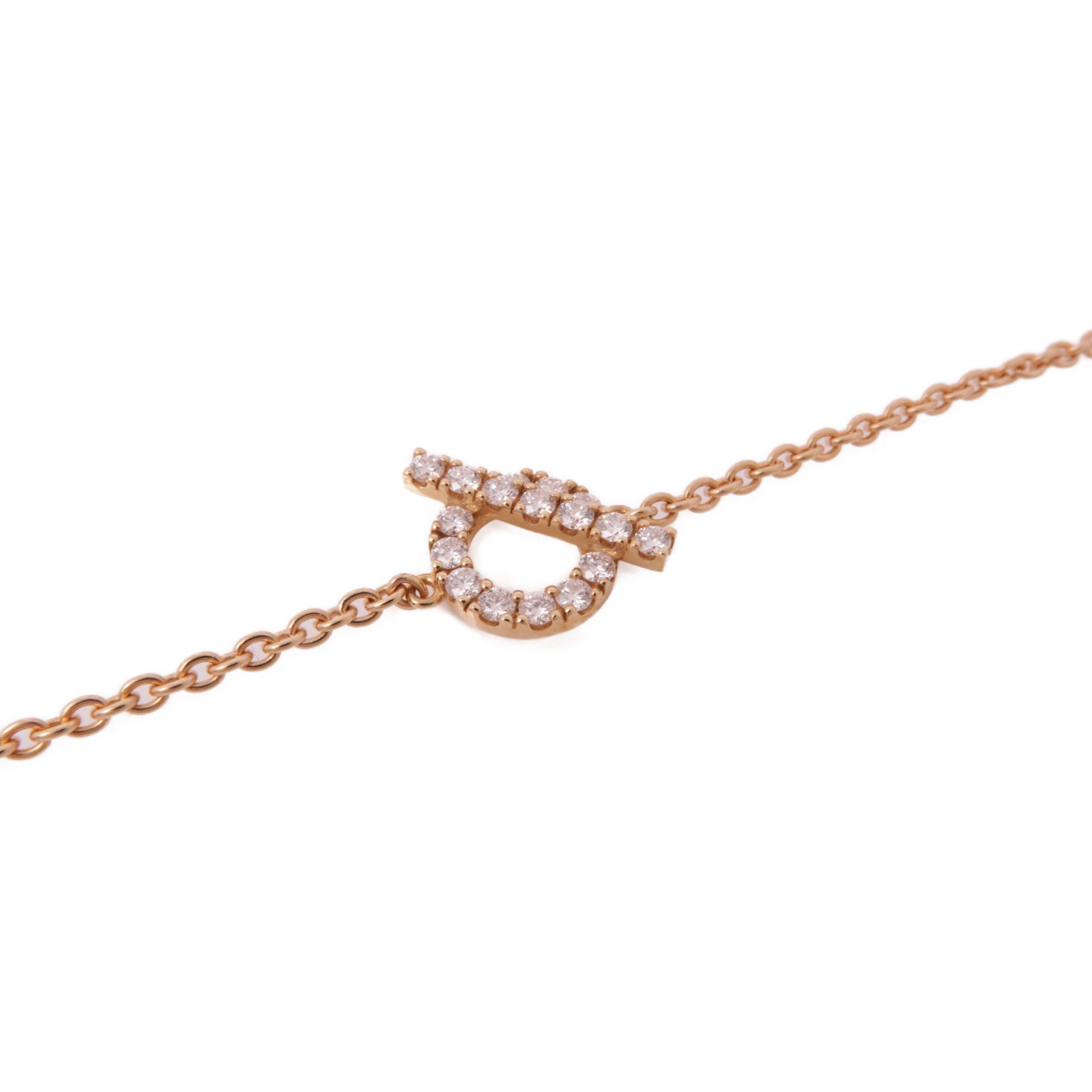 HERMES 18K玫瑰金/鑽石Finesse Bracelet手鏈