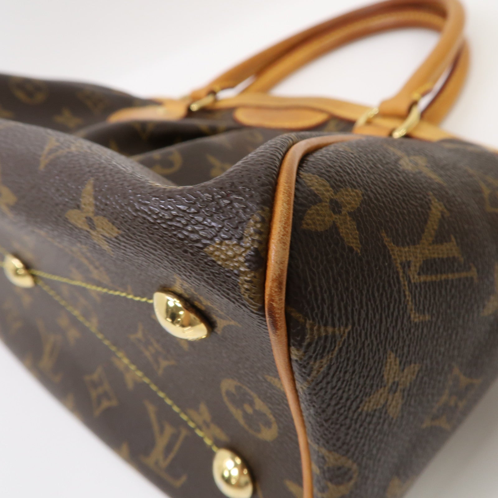 LOUIS VUITTON Monogram Tivoli PM金扣手挽袋啡色