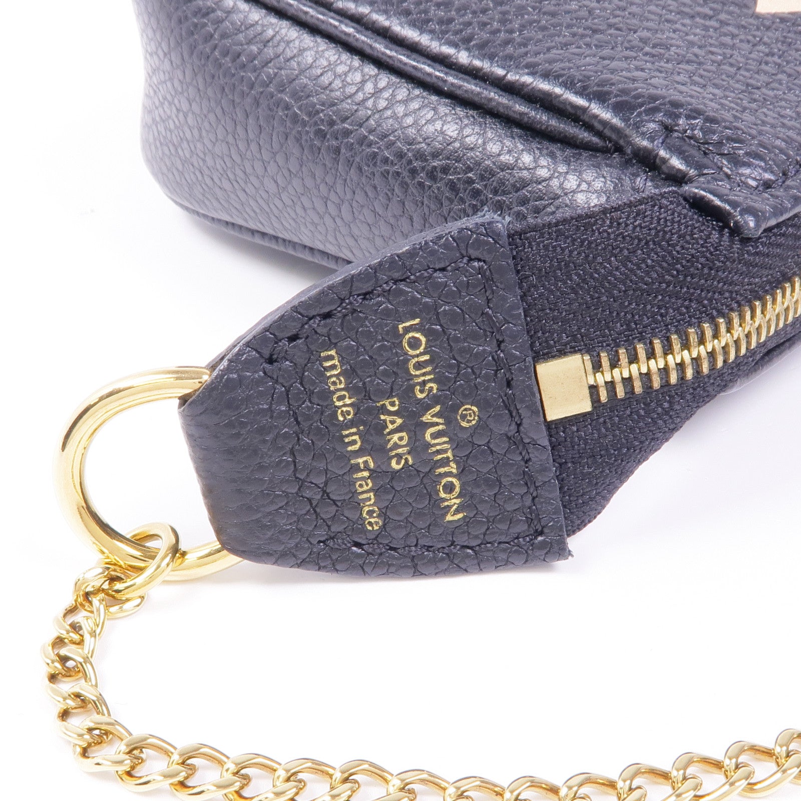 LOUIS VUITTON Monogram Empreinte Mini Pochette金扣鏈帶手挽袋