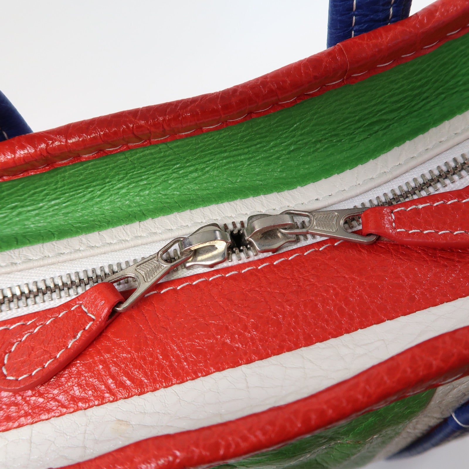 BALENCIAGA 【激減優惠】牛皮皮革Bazar Shopper XS Shoulder Bag銀扣手挽肩背兩用袋紅色/藍色/白色/綠色