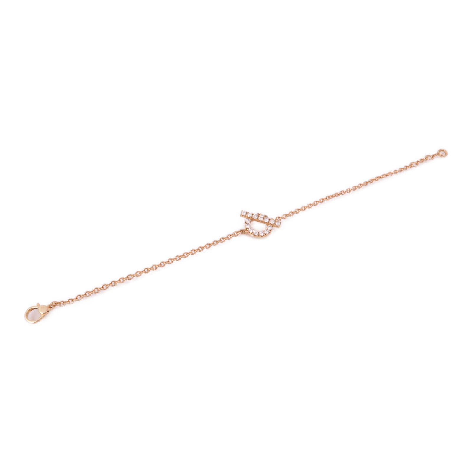 HERMES 18K玫瑰金/鑽石Finesse Bracelet手鏈