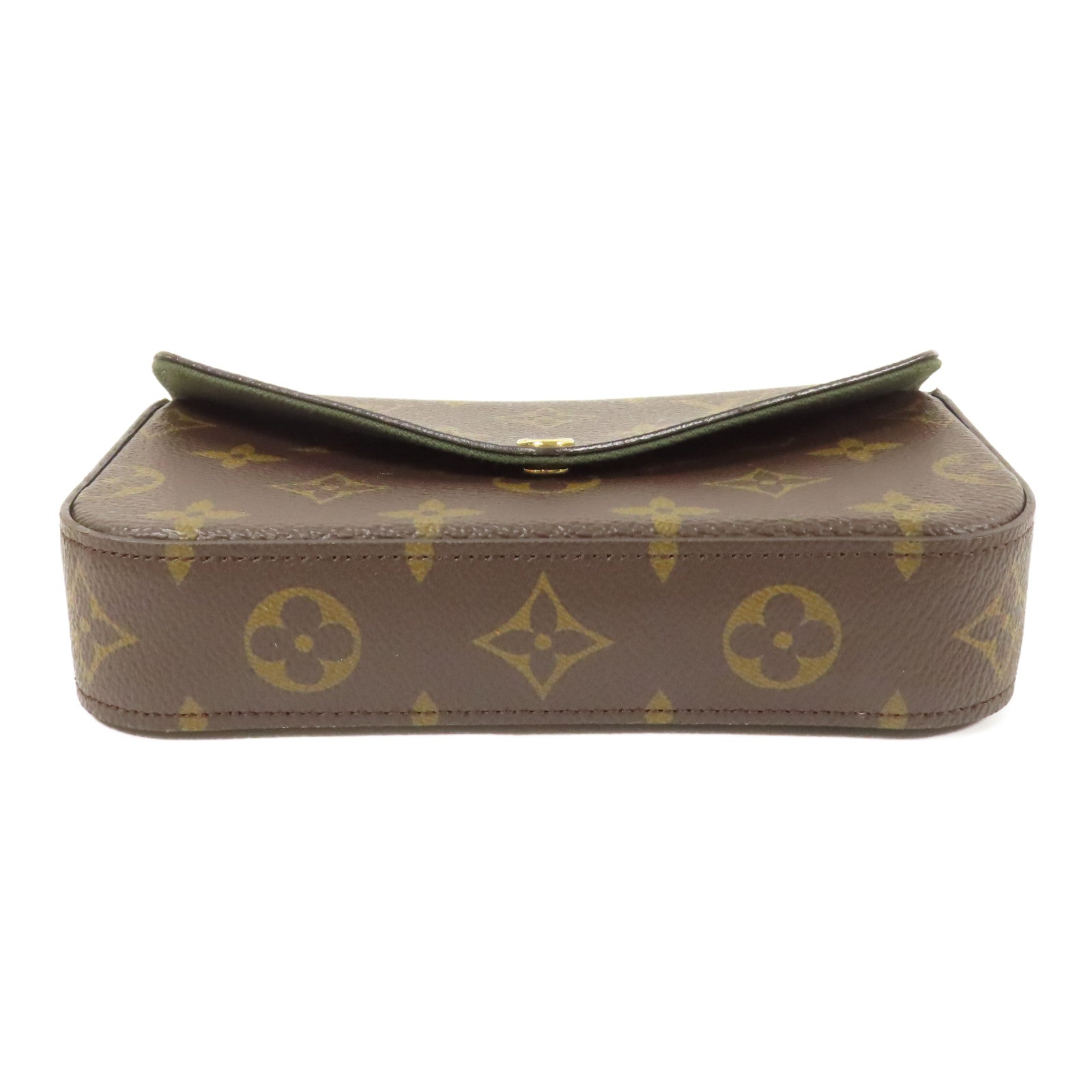 LOUIS VUITTON LV GHW Felicie Strap & Go Shoulder Bag M80091 Monogram Brown/Green