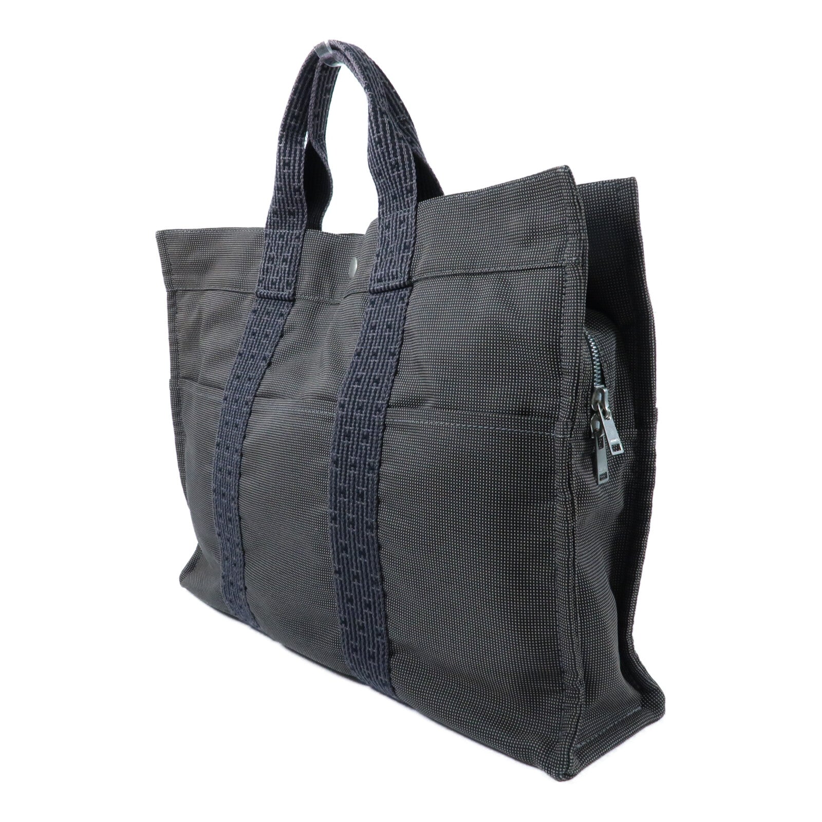 HERMES 帆布Fourre Tout Tote MM銀扣手挽袋