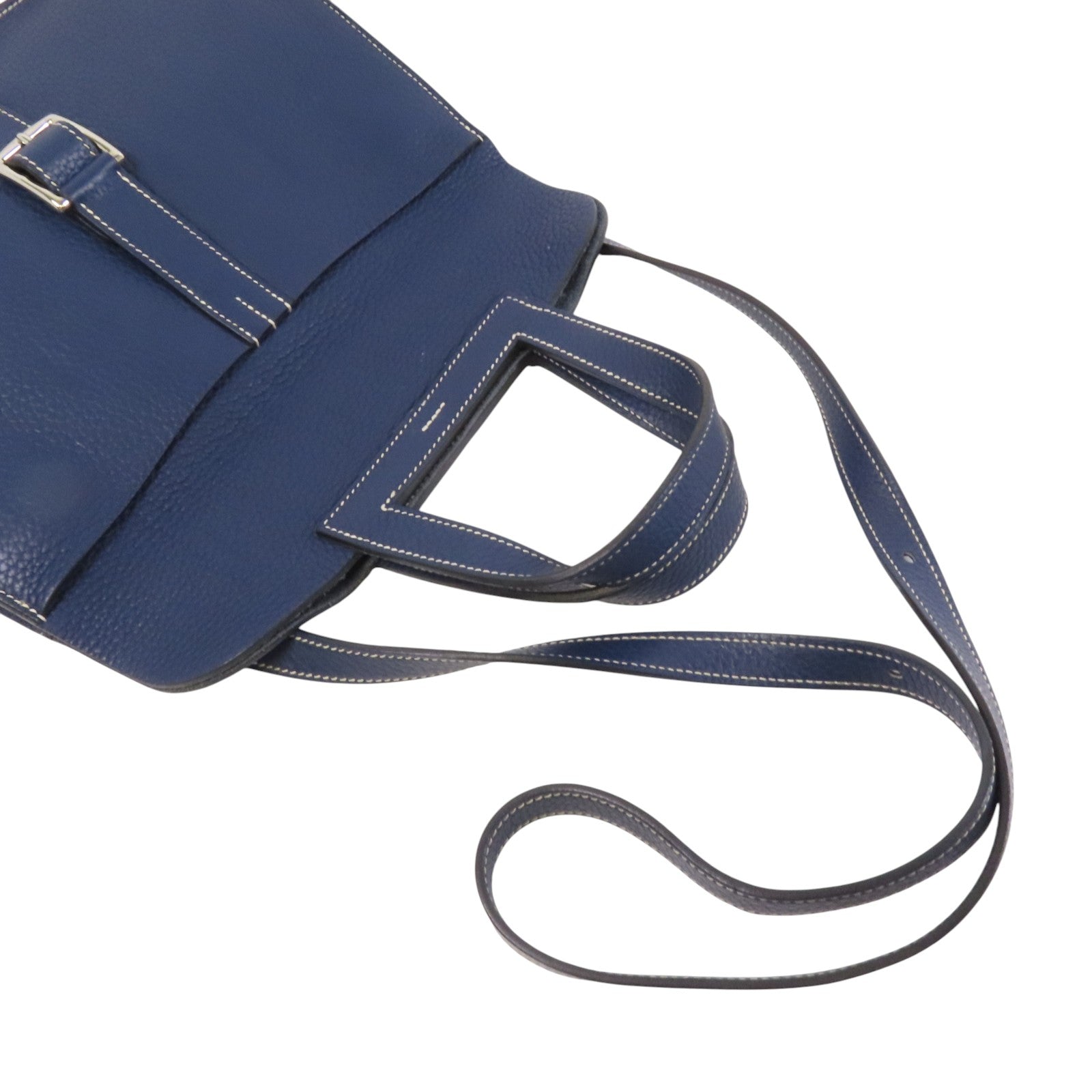 HERMES Clemence皮革Halzan 31銀扣肩背袋