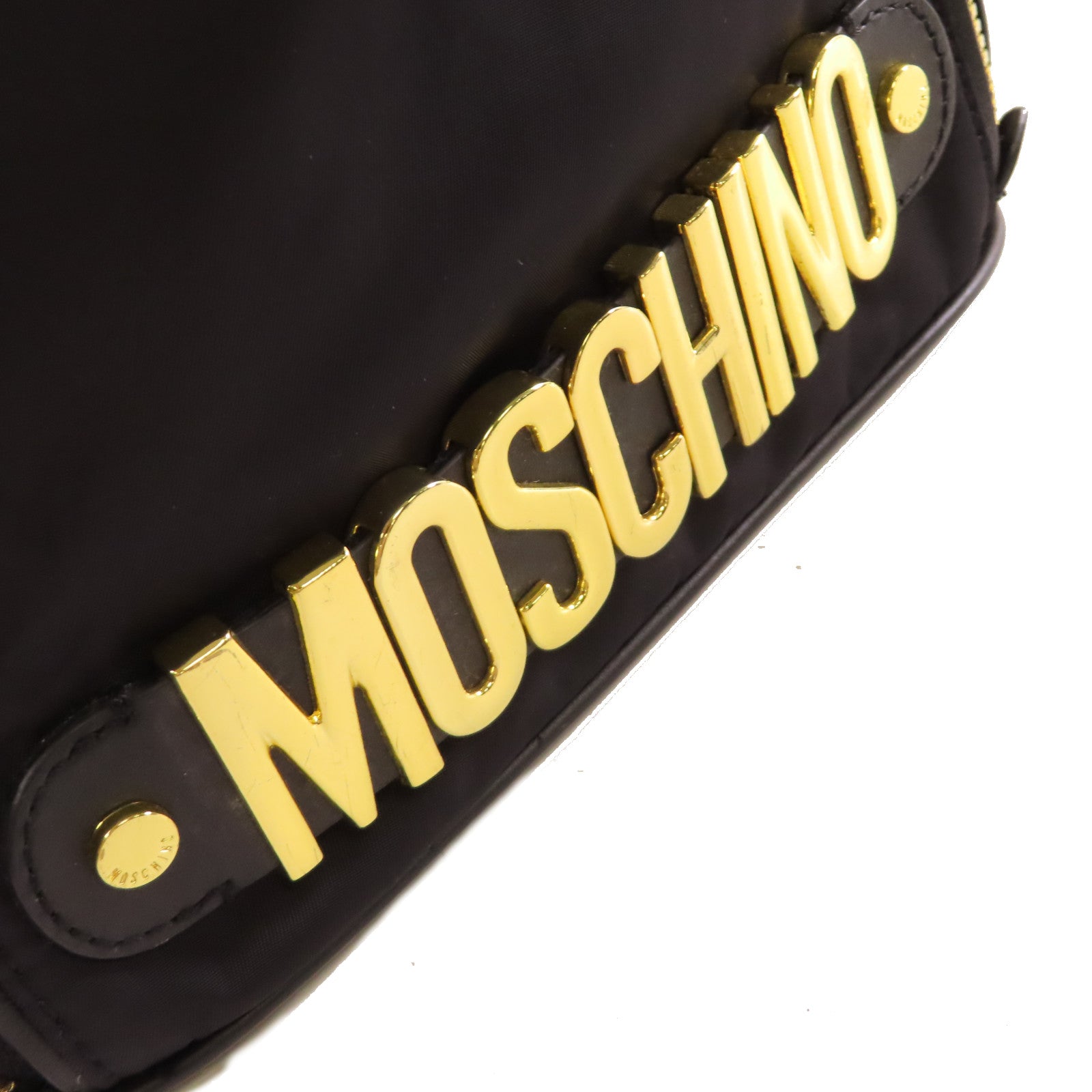 MOSCHINO 尼龍Backpack金扣背包黑色