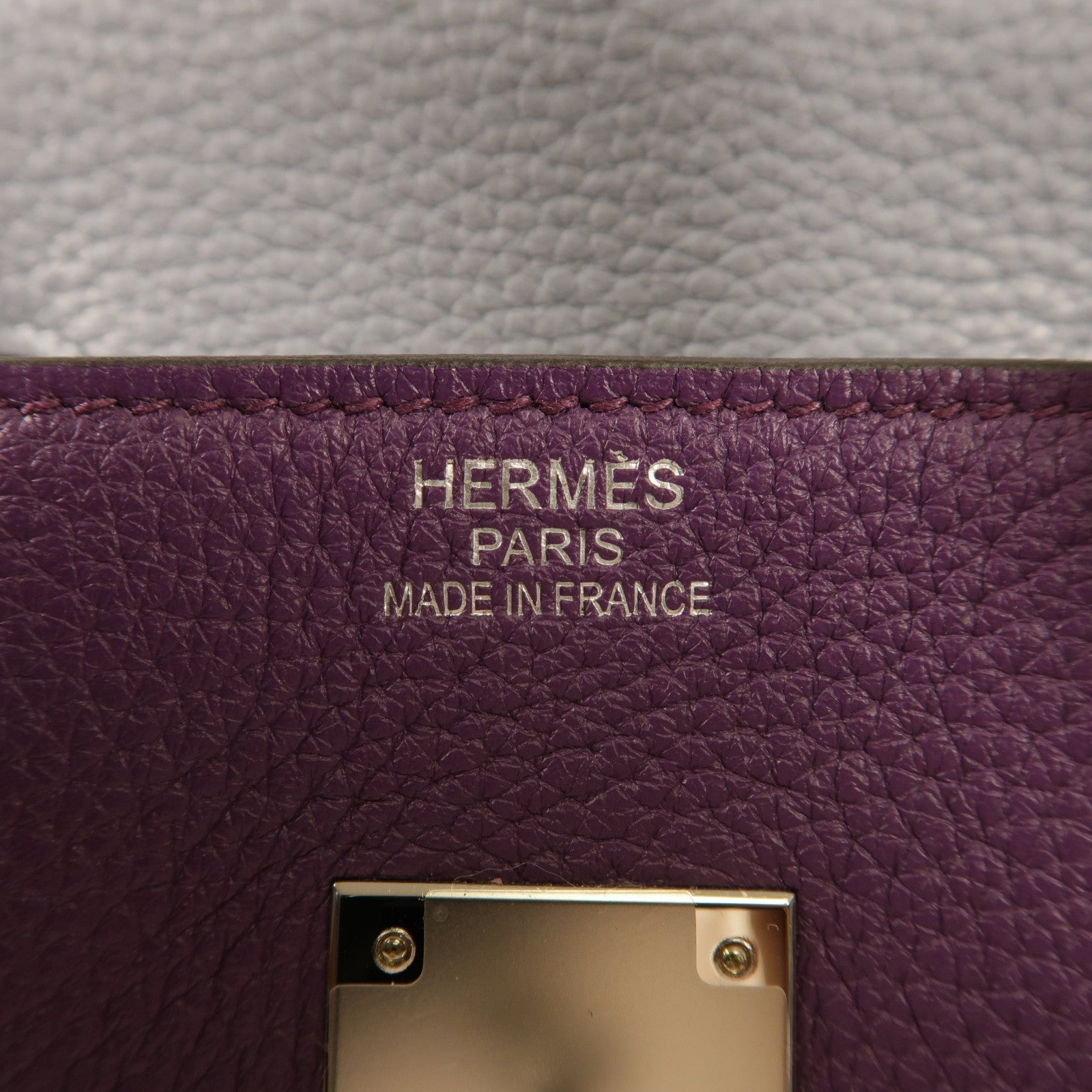 HERMES Clemence皮革Birkin 35銀扣手挽袋 Anemone