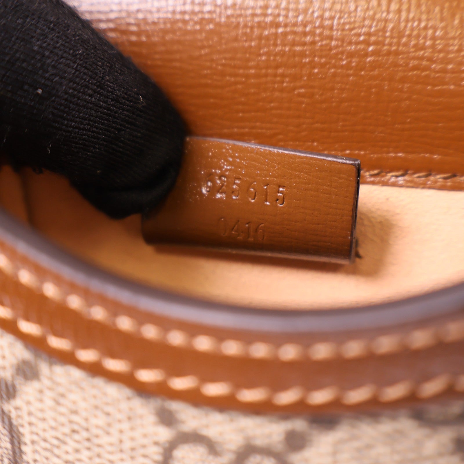 GUCCI 塗層帆布Horsebit 1955 Mini Bag金扣肩背袋棕色