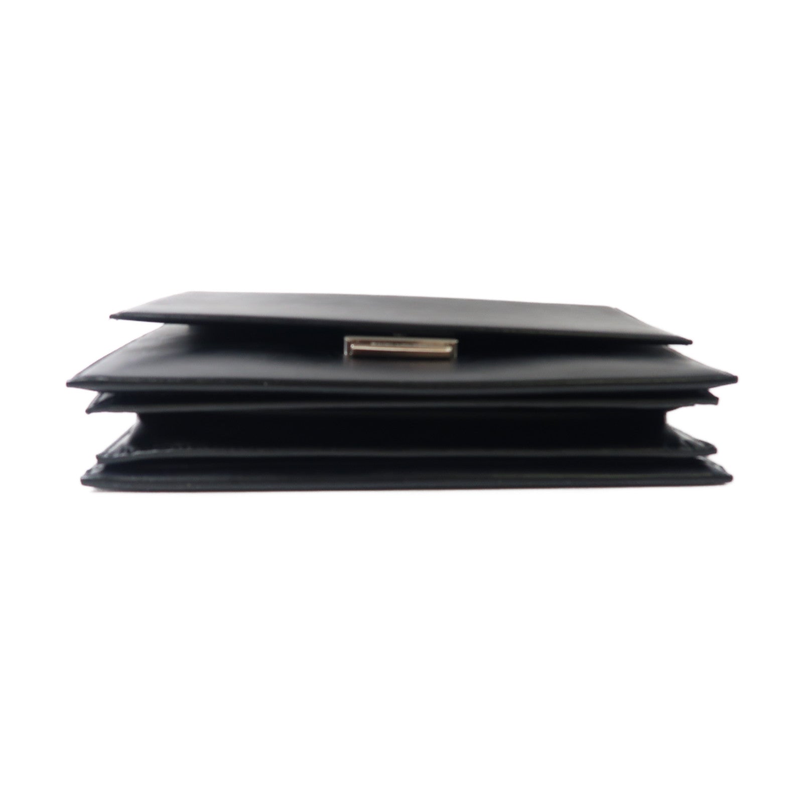 SAINT LAURENT Babylon皮革Business Bag銀扣手挽肩背兩用袋黑色