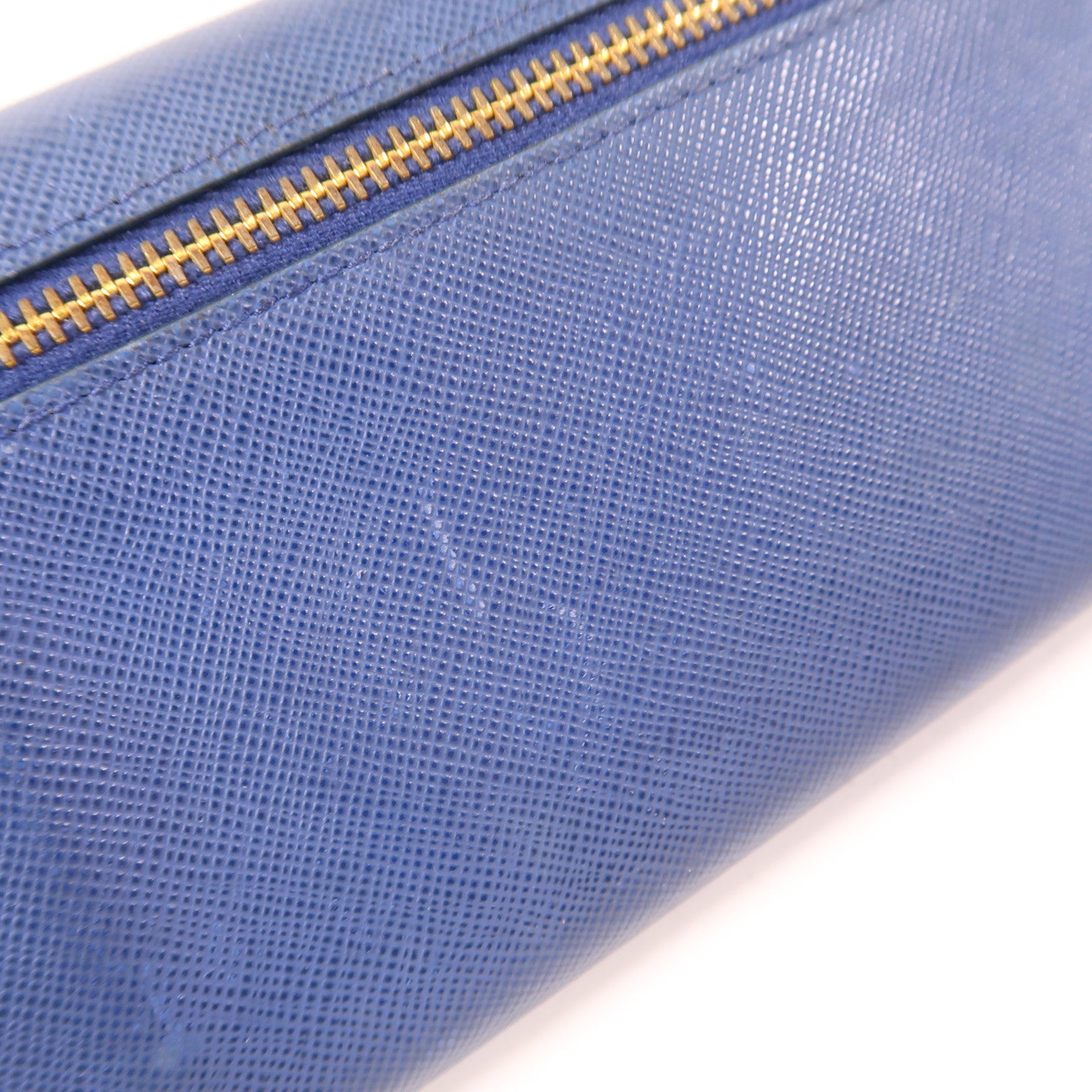 PRADA GHW Long Wallet 1M1132 Calfskin Leather Blue