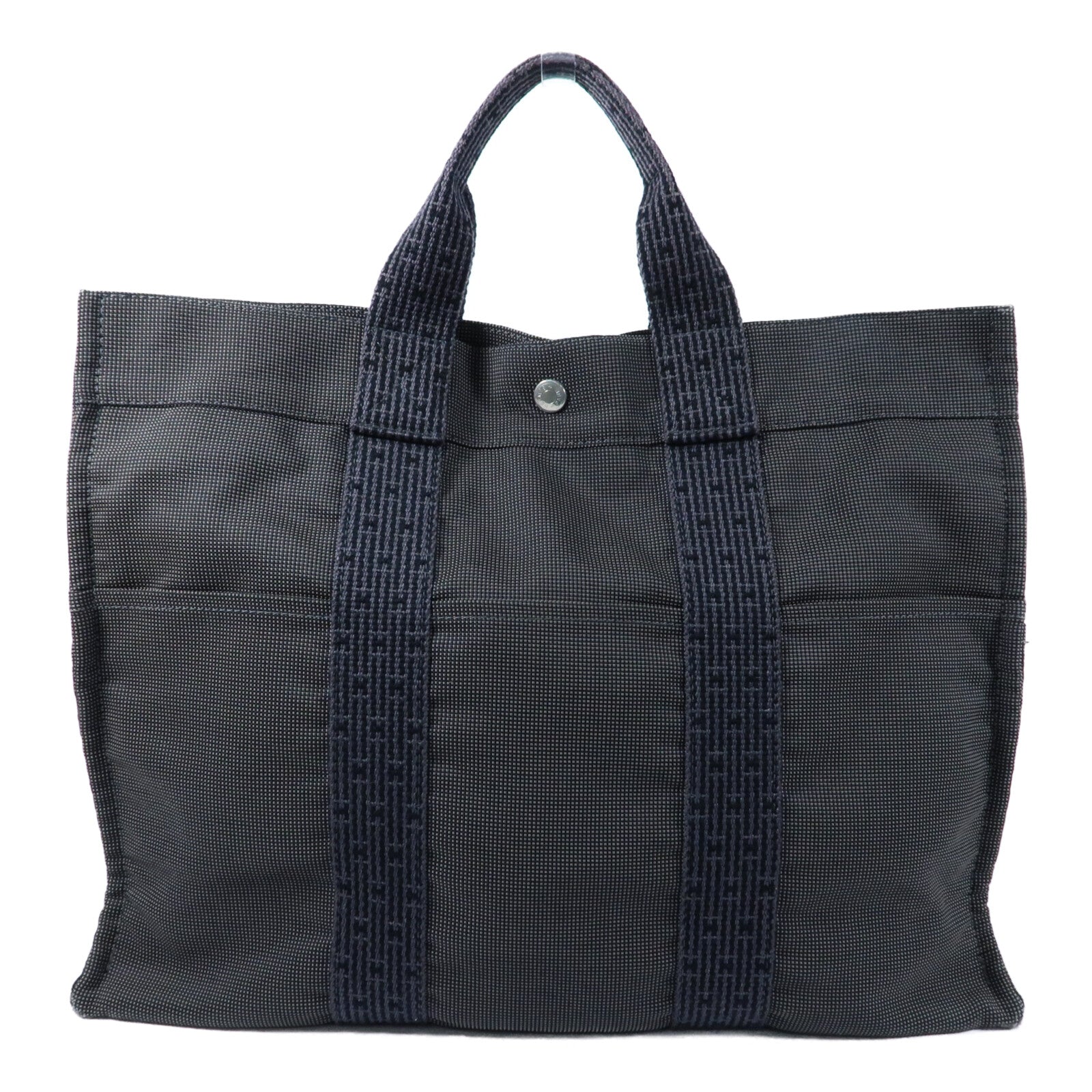 HERMES 帆布Fourre Tout Tote MM銀扣手挽袋
