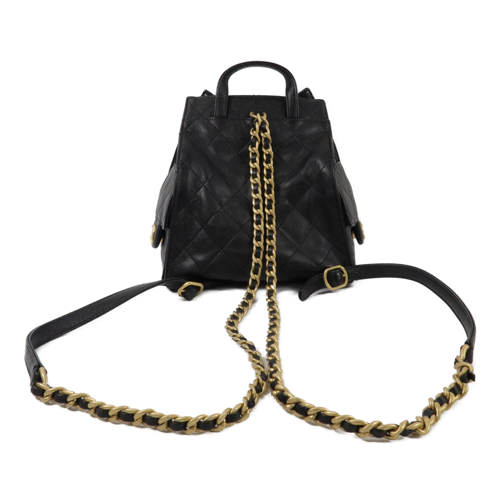 CHANEL 牛皮皮革Chanel 25 Backpack鏈帶背包
