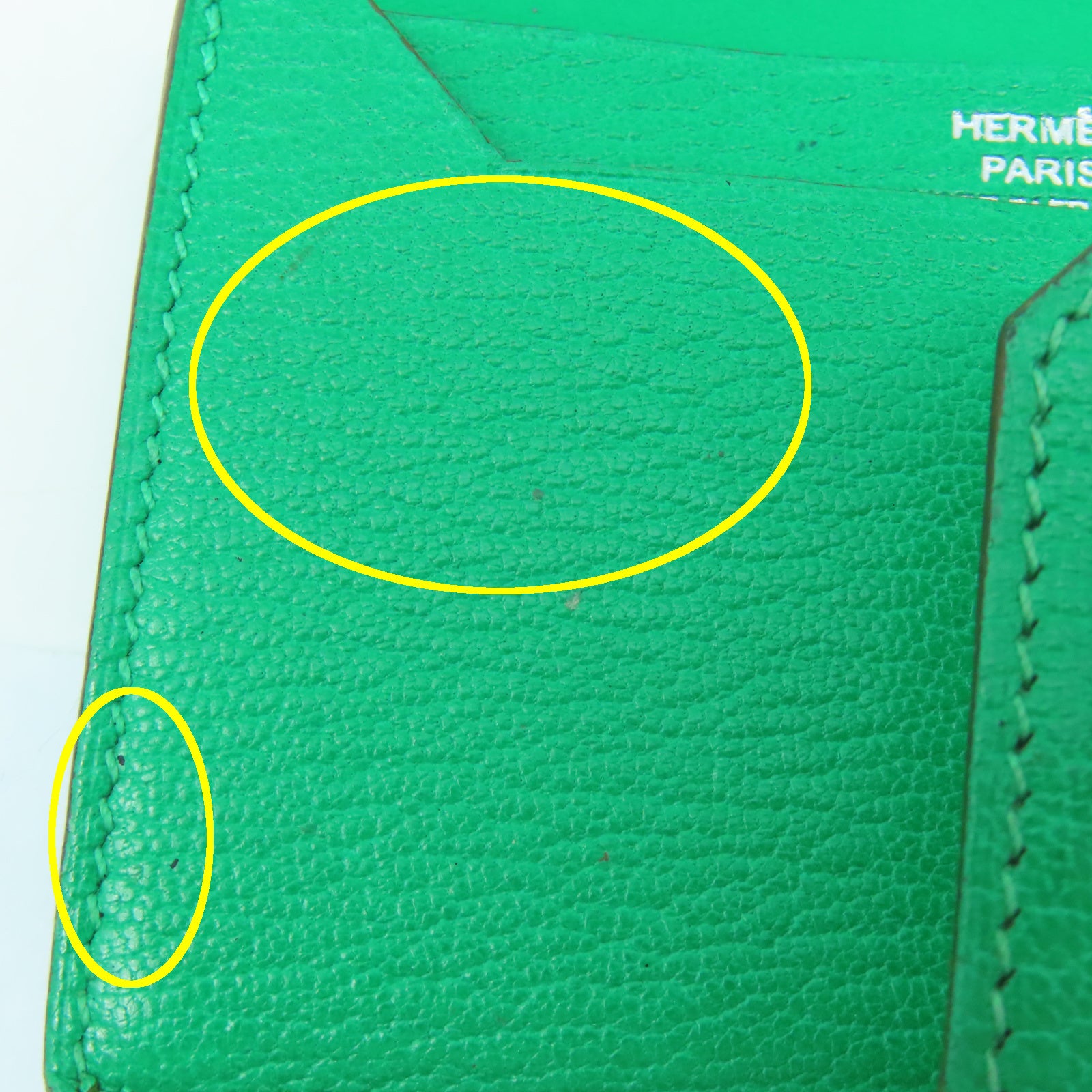 HERMES 【激減優惠】Chevre皮革Bearn Card Case銀扣卡片套綠色