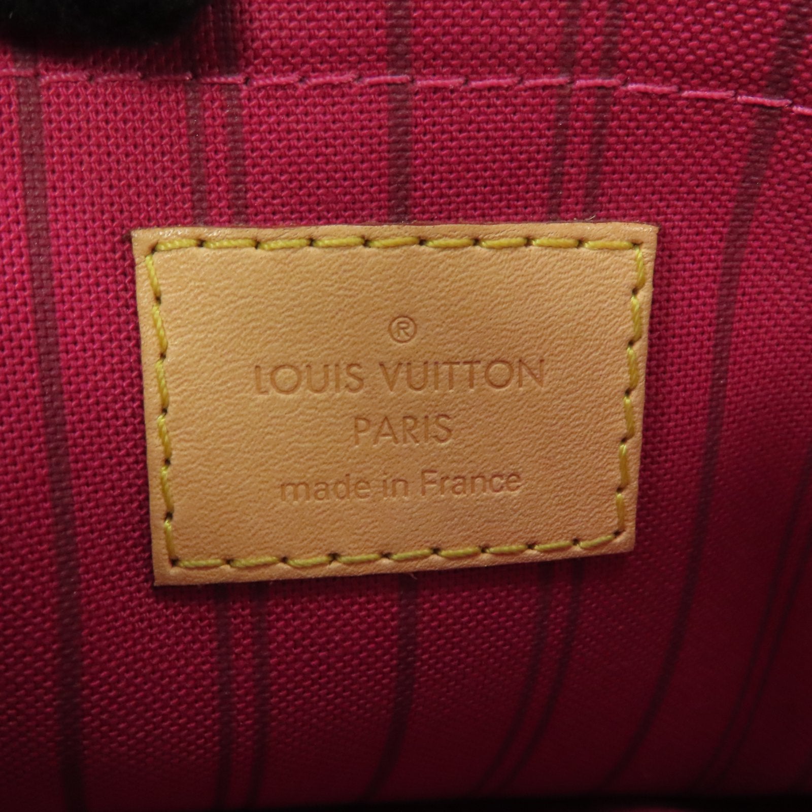 LOUIS VUITTON Monogram Neverfull MM金扣手挽袋棕色
