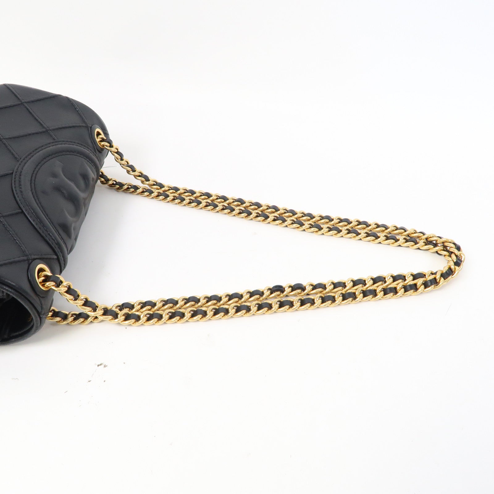 Tory Burch 牛皮皮革Shoulder Bag金扣鏈帶肩背袋黑色