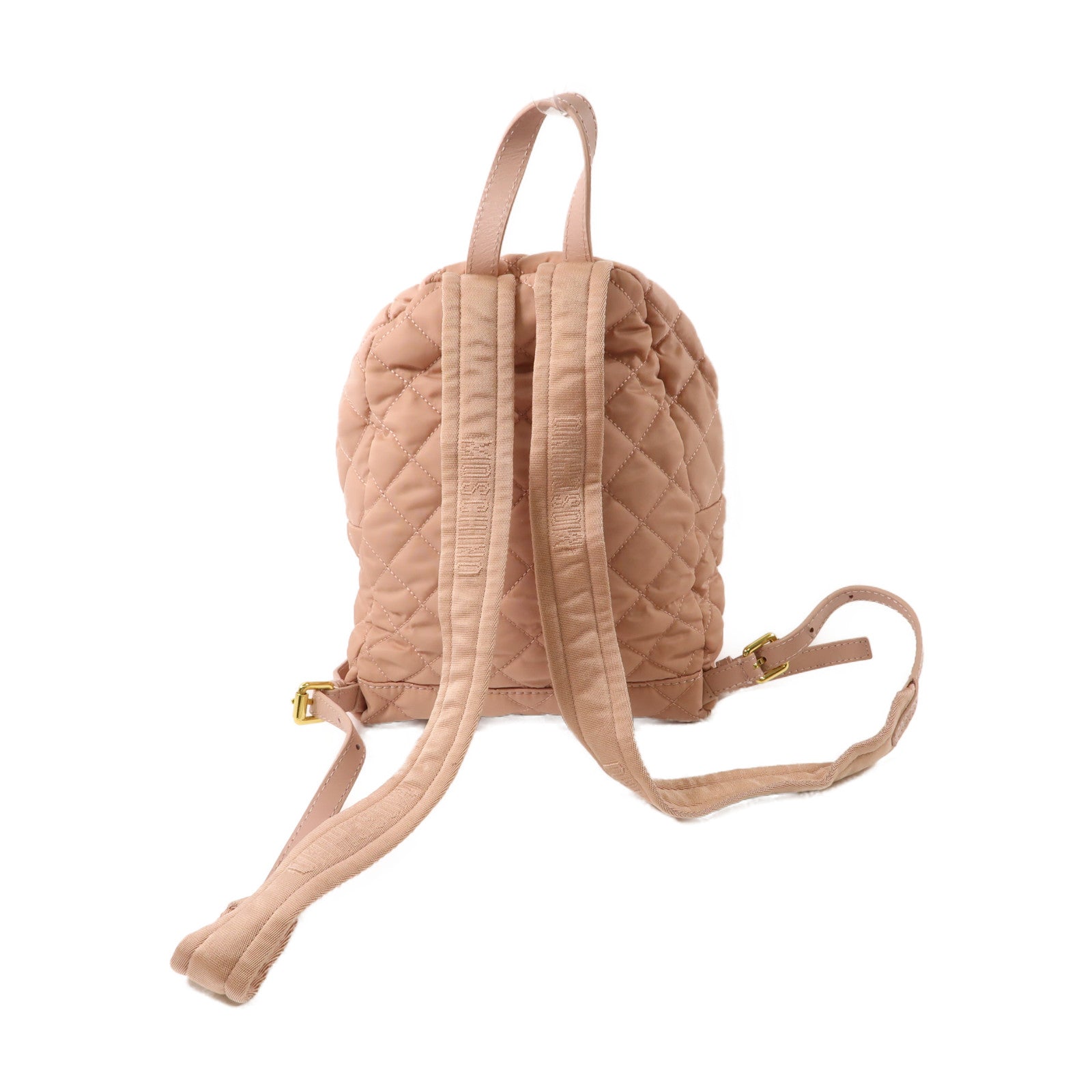 MOSCHINO 尼龍Backpack金扣背包粉紅色