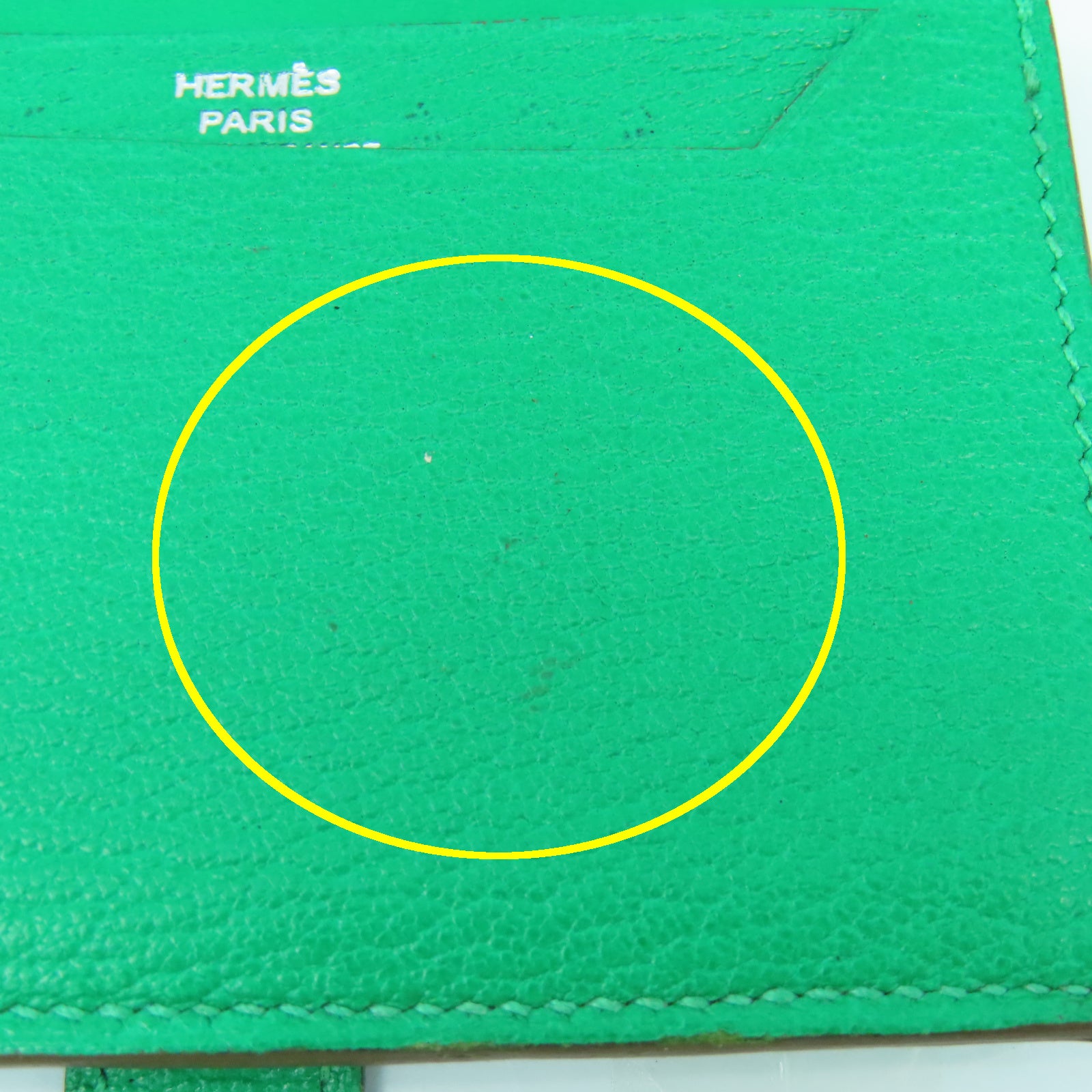 HERMES 【激減優惠】Chevre皮革Bearn Card Case銀扣卡片套綠色