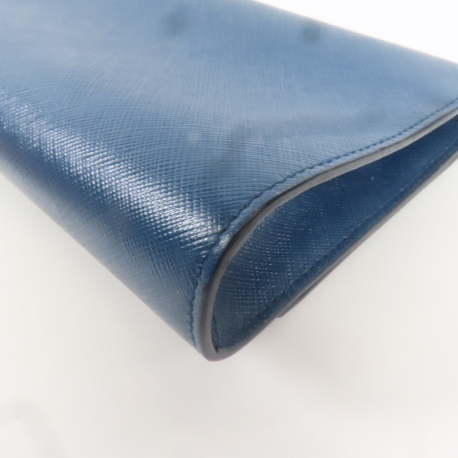 Salvatore Ferragamo 【激減優惠】牛皮皮革Chain Shoulder金扣鏈帶肩背袋藍色