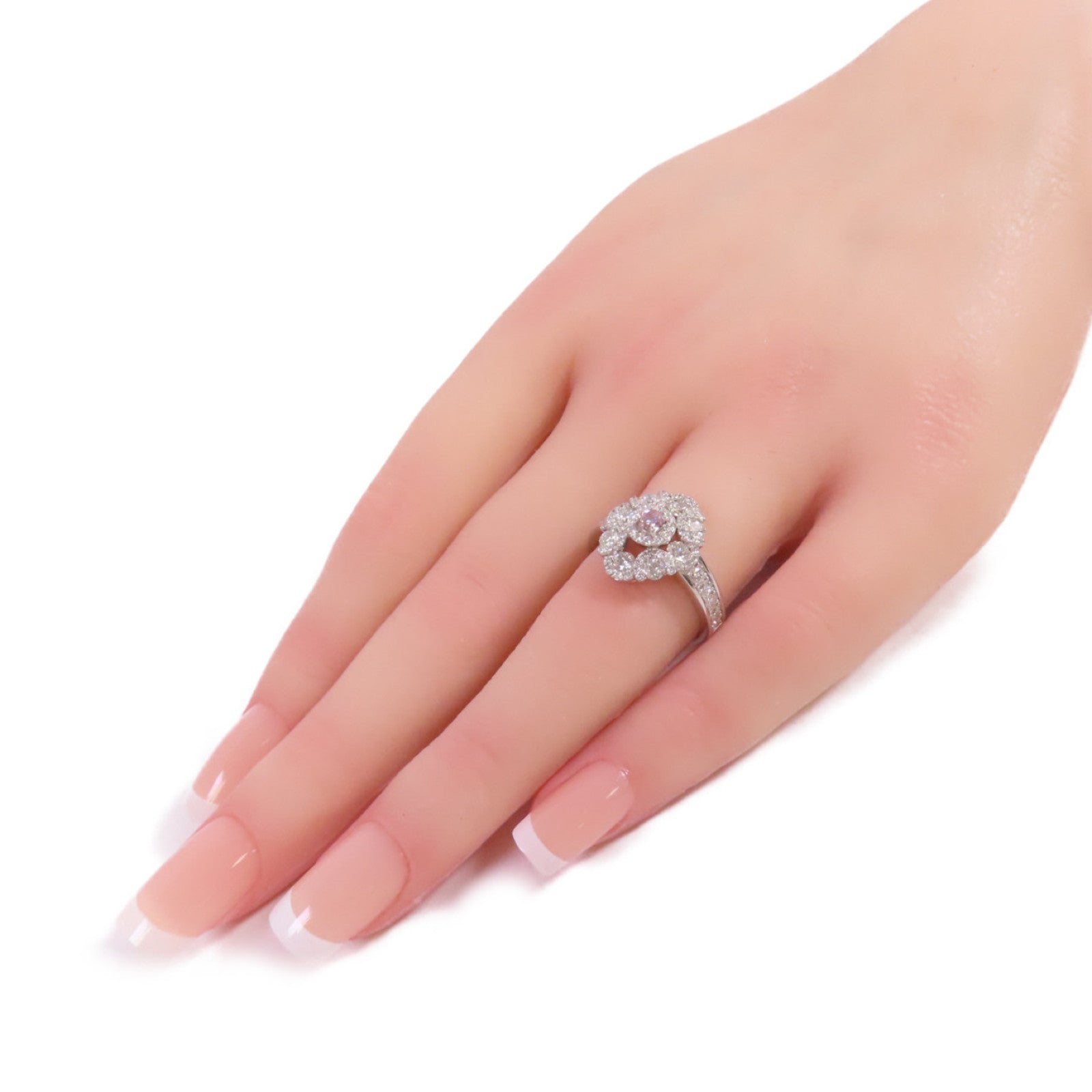 JEWELRY PT900鉑金/0.173ct粉紅鑽石/0.130ct鑽石Diamond Ring戒指US#6.5